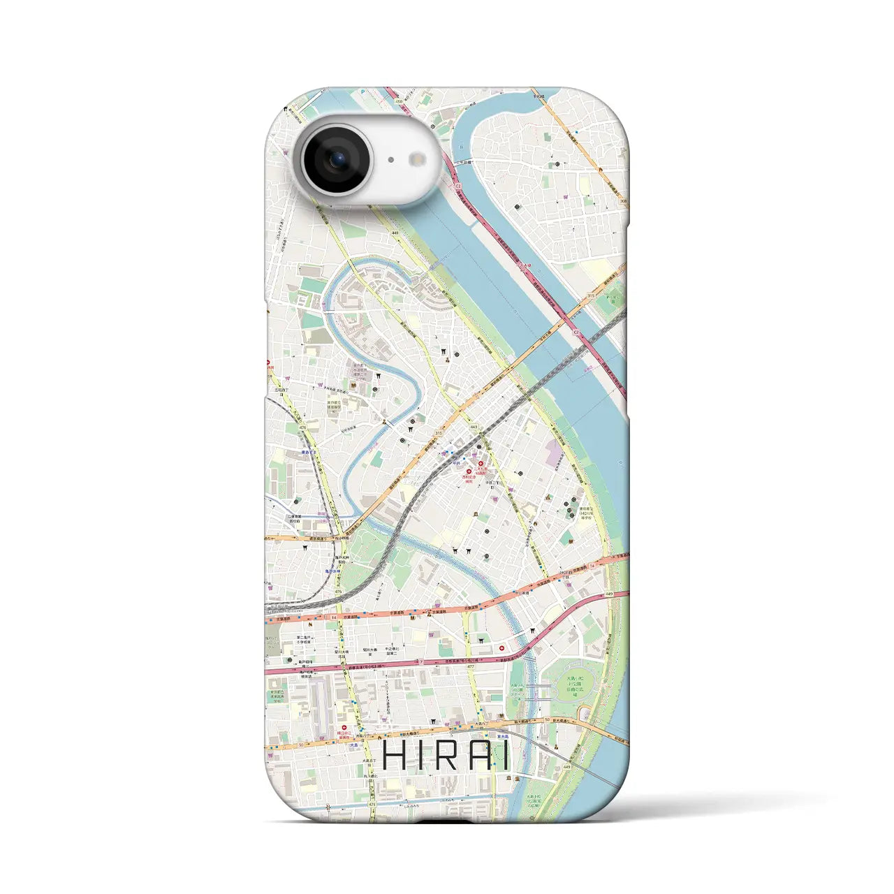 【平井(東京都)】地図柄iPhoneケース(バックカバータイプ)