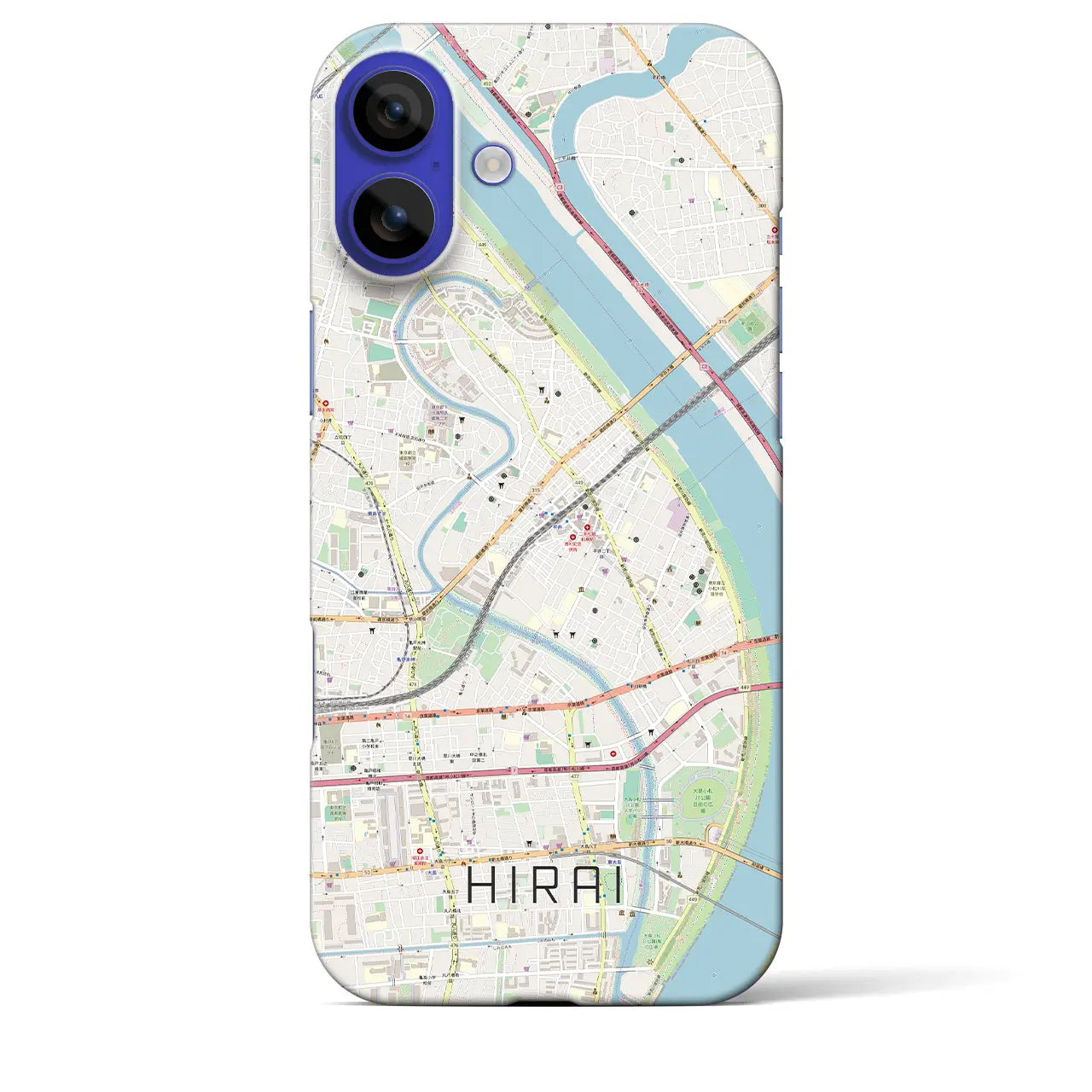 【平井(東京都)】地図柄iPhoneケース(バックカバータイプ)