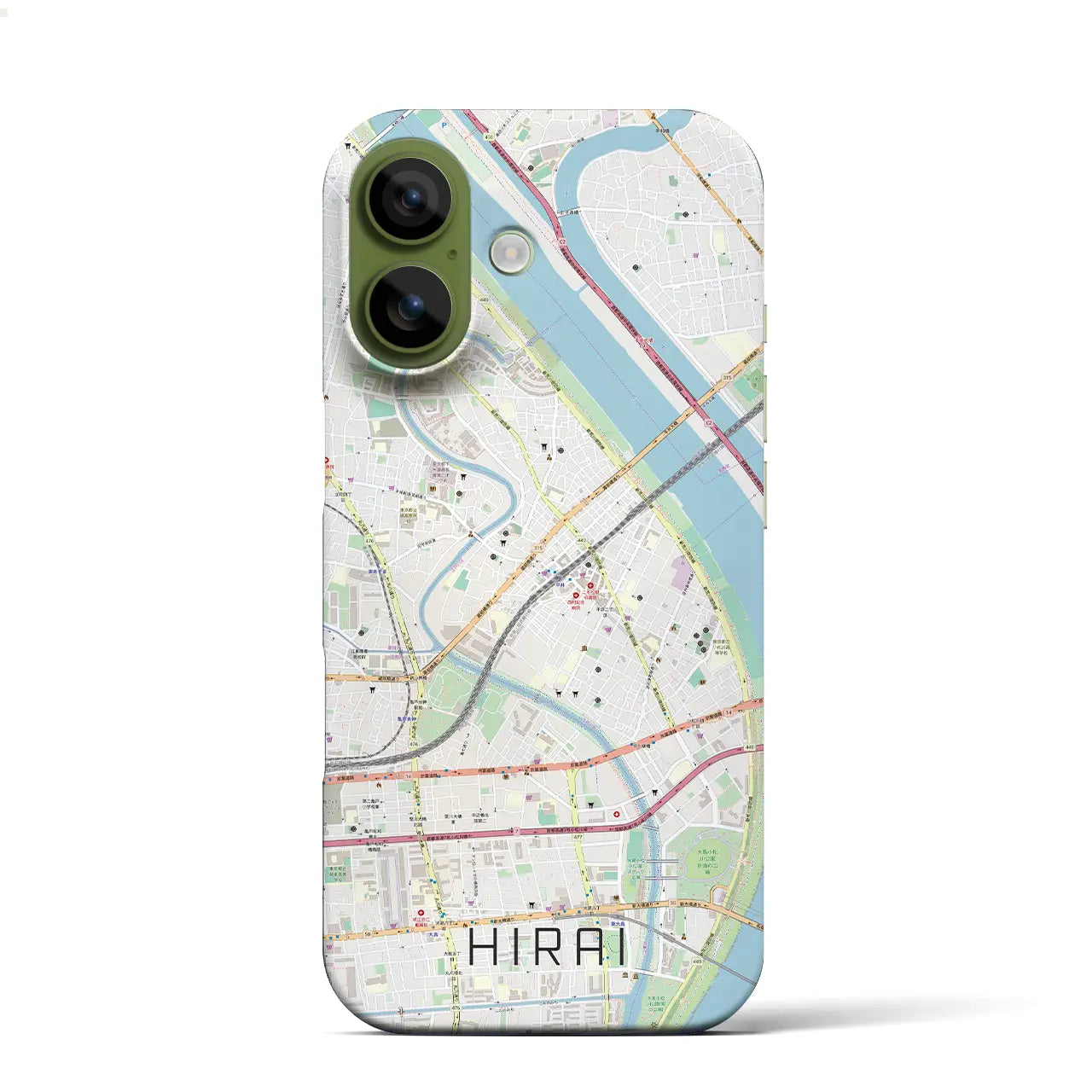 【平井(東京都)】地図柄iPhoneケース(バックカバータイプ)