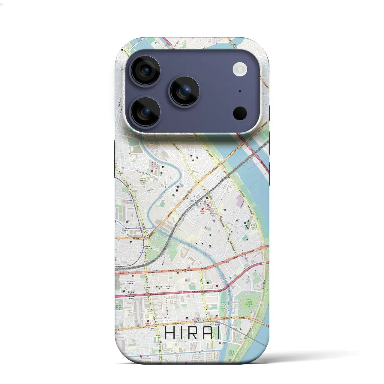 【平井(東京都)】地図柄iPhoneケース(バックカバータイプ)ナチュラル・iPhone 17 Pro Max 用