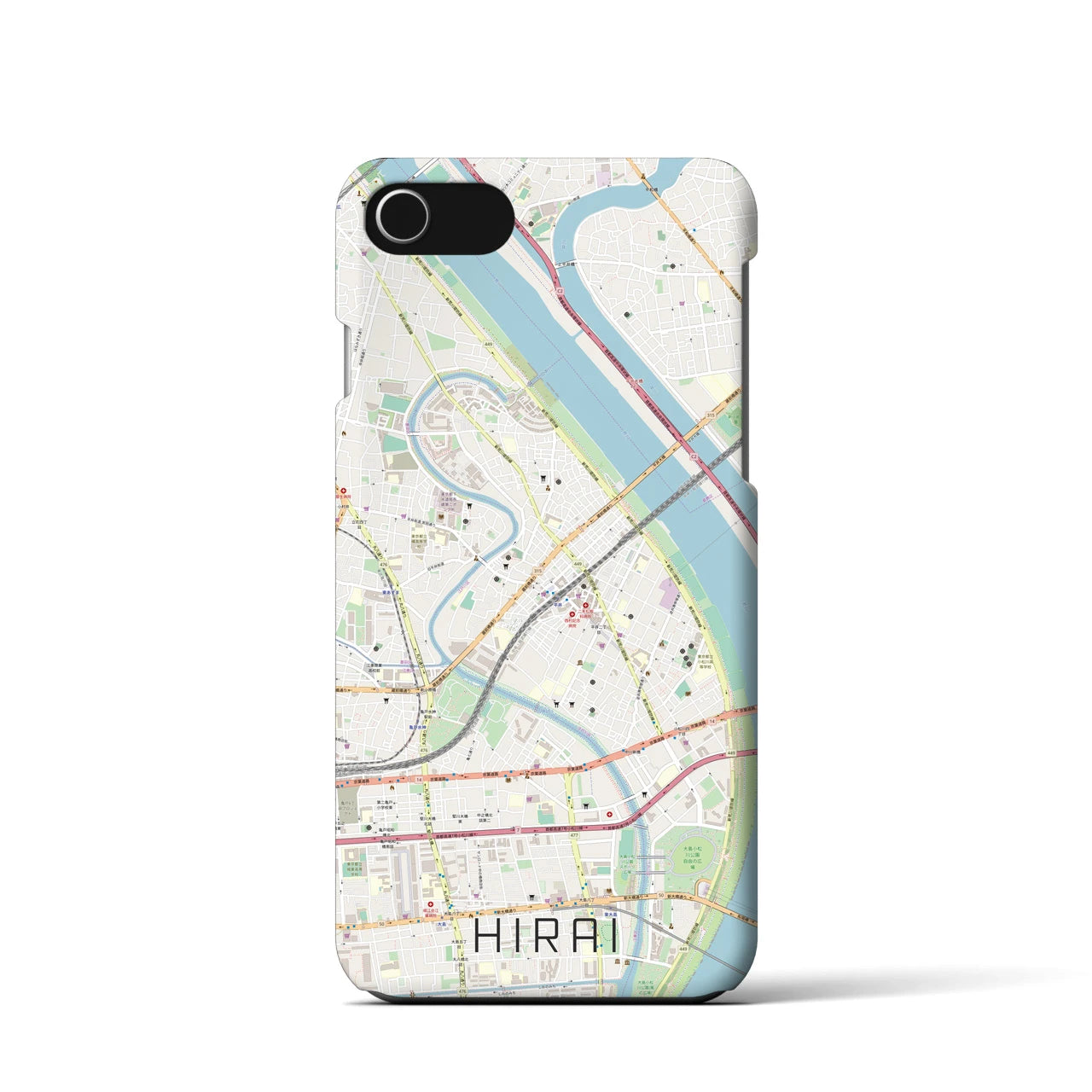 【平井(東京都)】地図柄iPhoneケース(バックカバータイプ)