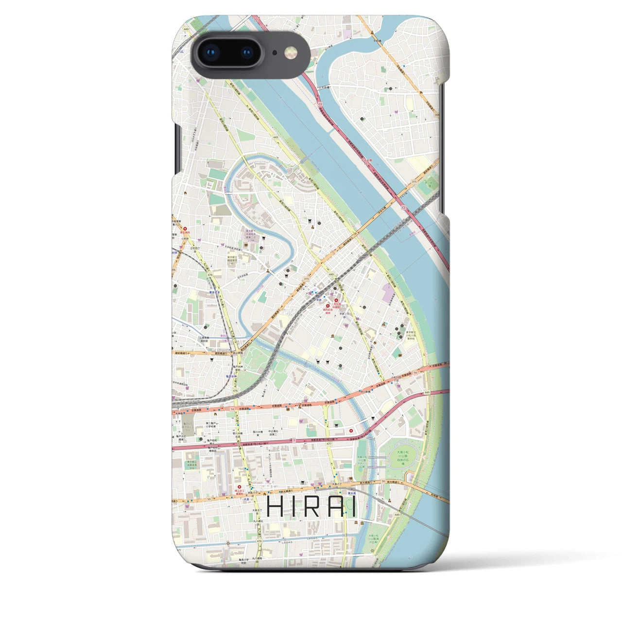 【平井(東京都)】地図柄iPhoneケース(バックカバータイプ)