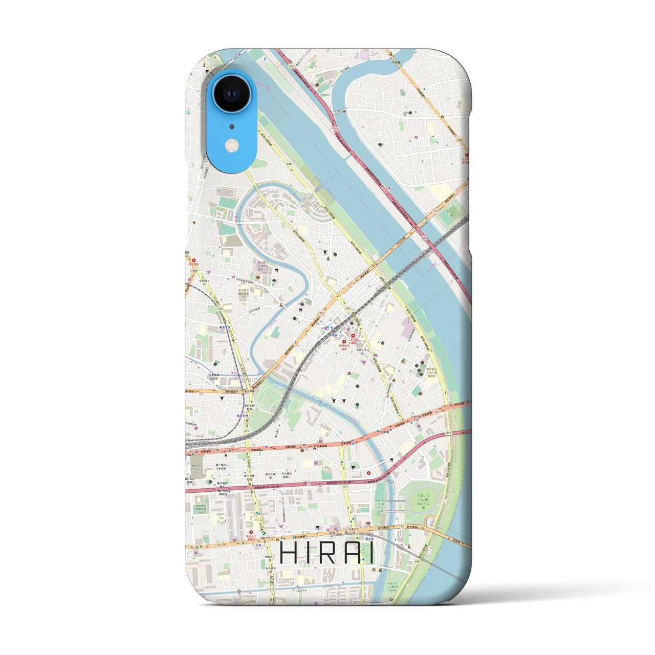 【平井(東京都)】地図柄iPhoneケース(バックカバータイプ)