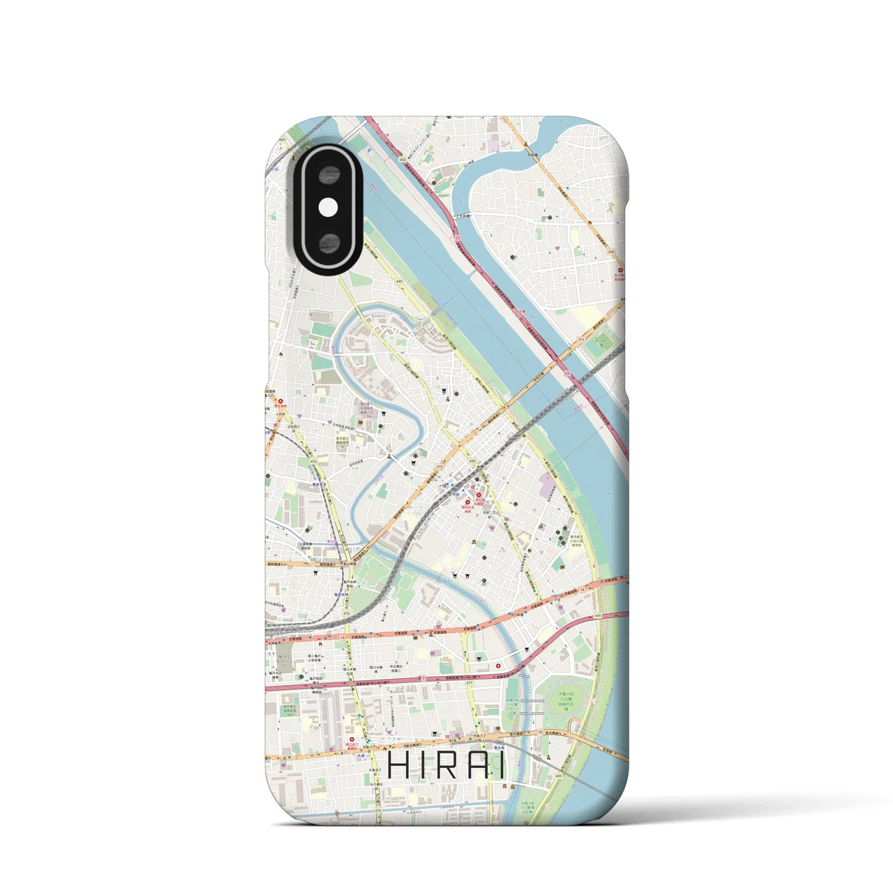 【平井(東京都)】地図柄iPhoneケース(バックカバータイプ)