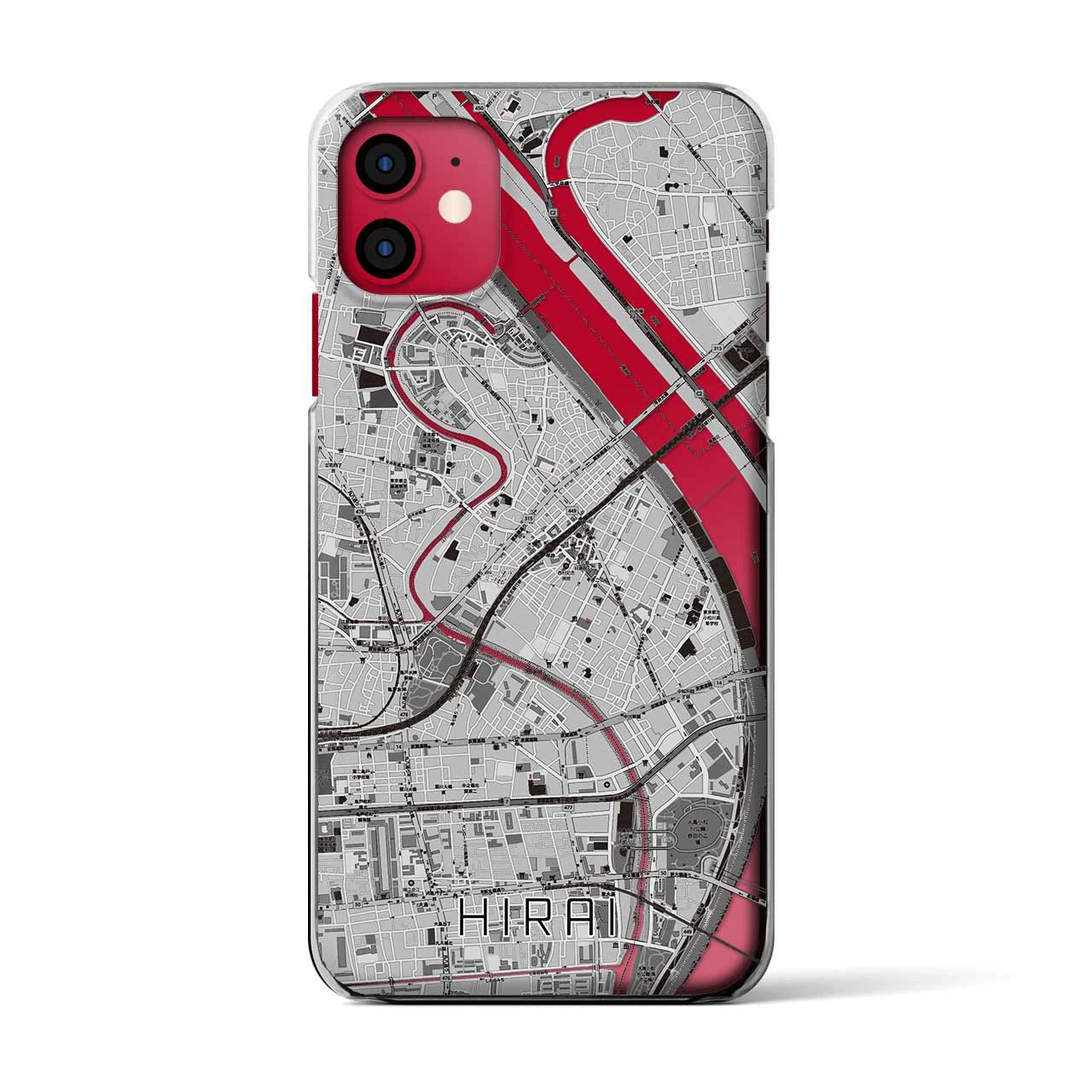 【平井(東京都)】地図柄iPhoneケース(クリアタイプ)