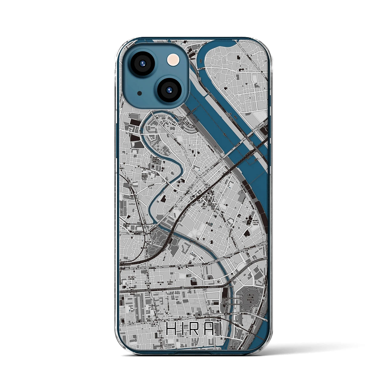 【平井(東京都)】地図柄iPhoneケース(クリアタイプ)