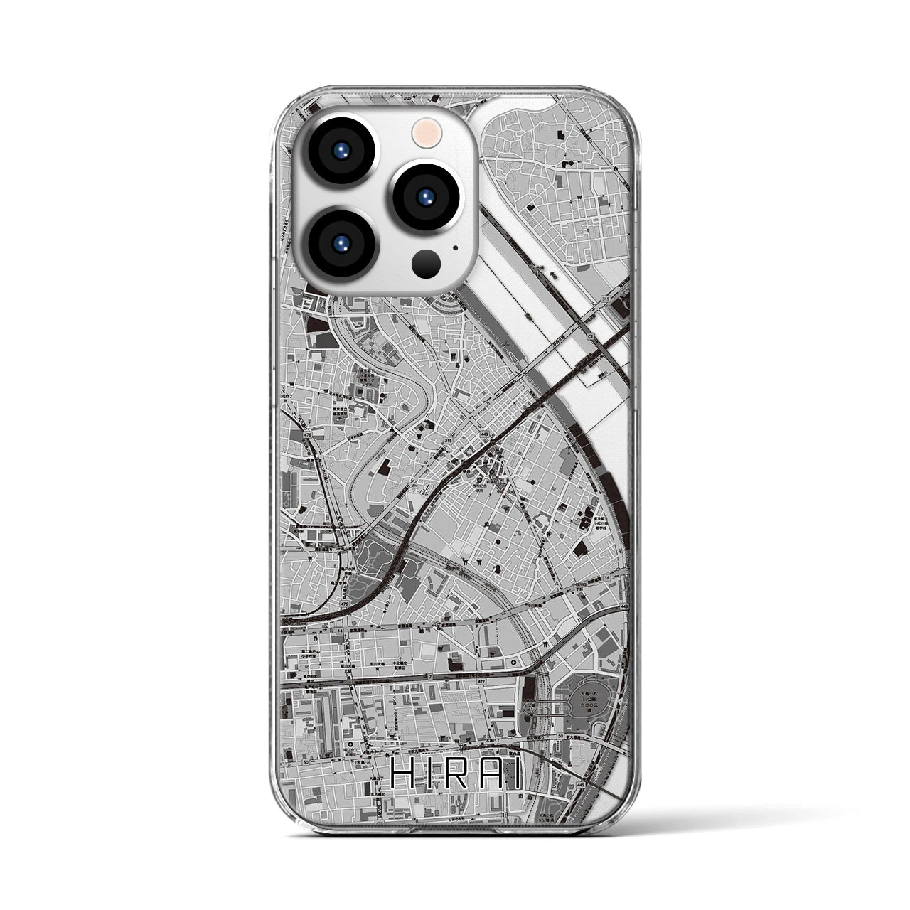 【平井(東京都)】地図柄iPhoneケース(クリアタイプ)
