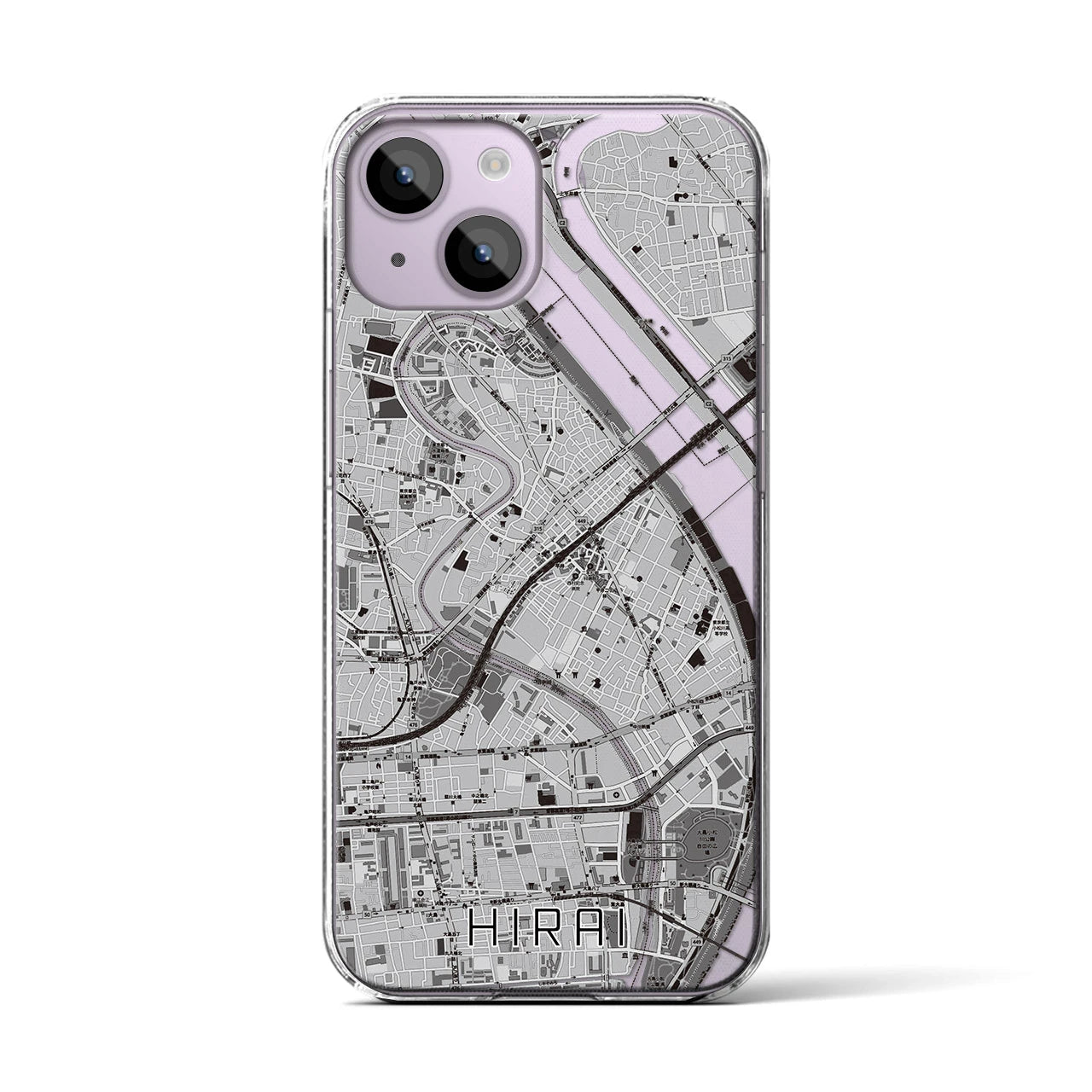 【平井(東京都)】地図柄iPhoneケース(クリアタイプ)