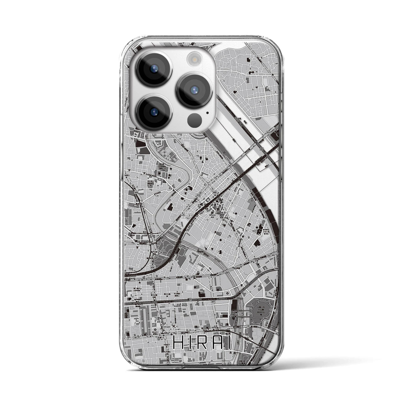 【平井(東京都)】地図柄iPhoneケース(クリアタイプ)