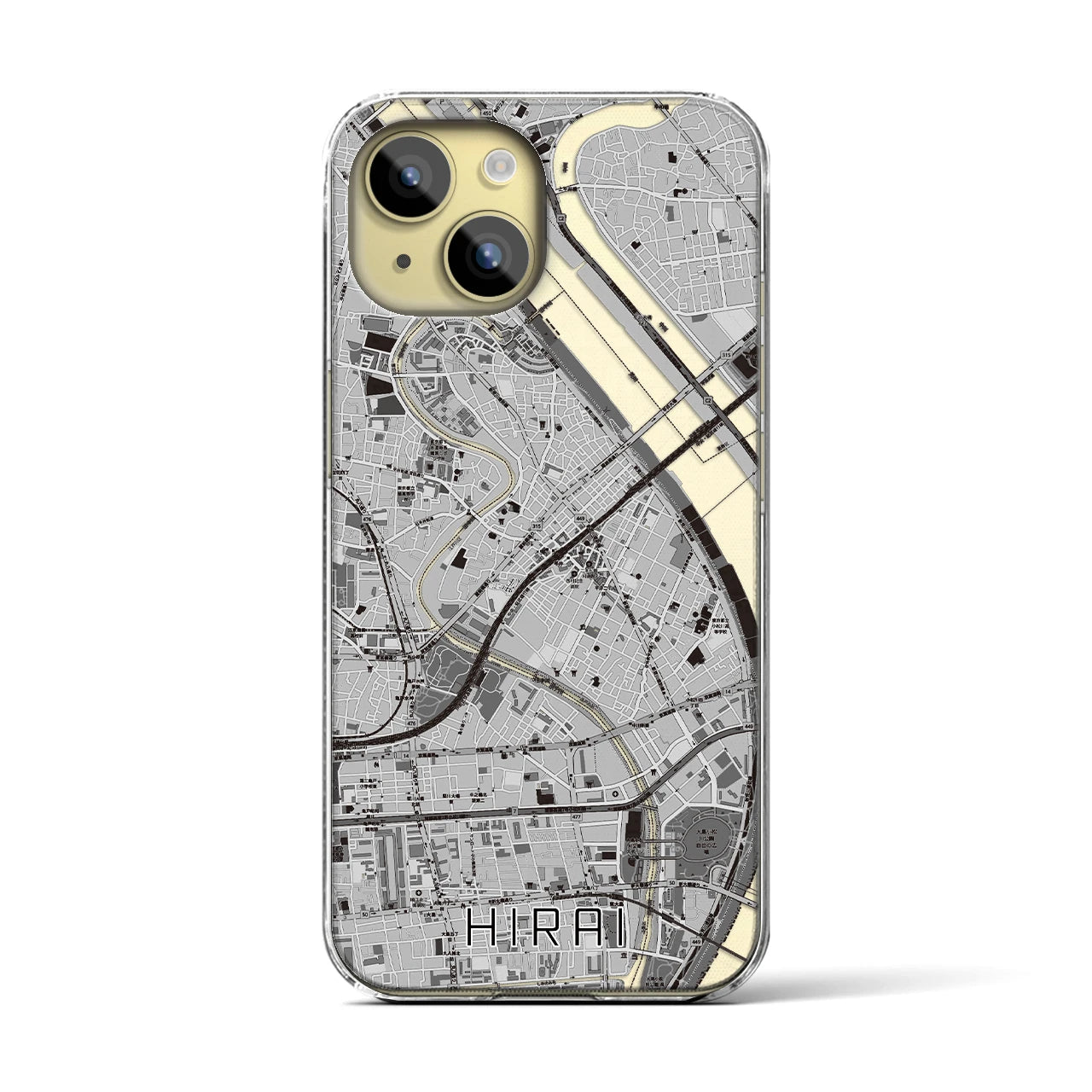 【平井(東京都)】地図柄iPhoneケース(クリアタイプ)