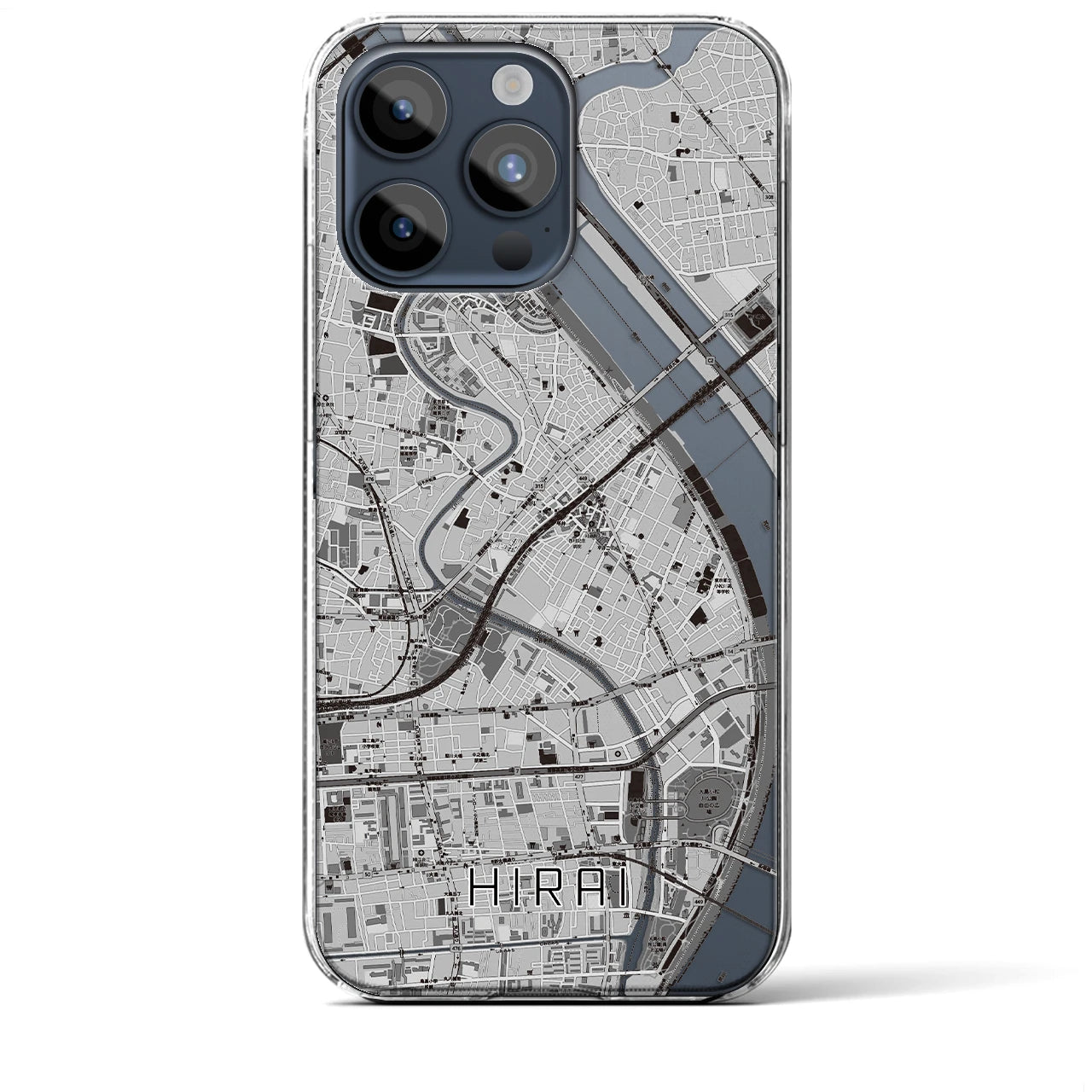 【平井(東京都)】地図柄iPhoneケース(クリアタイプ)