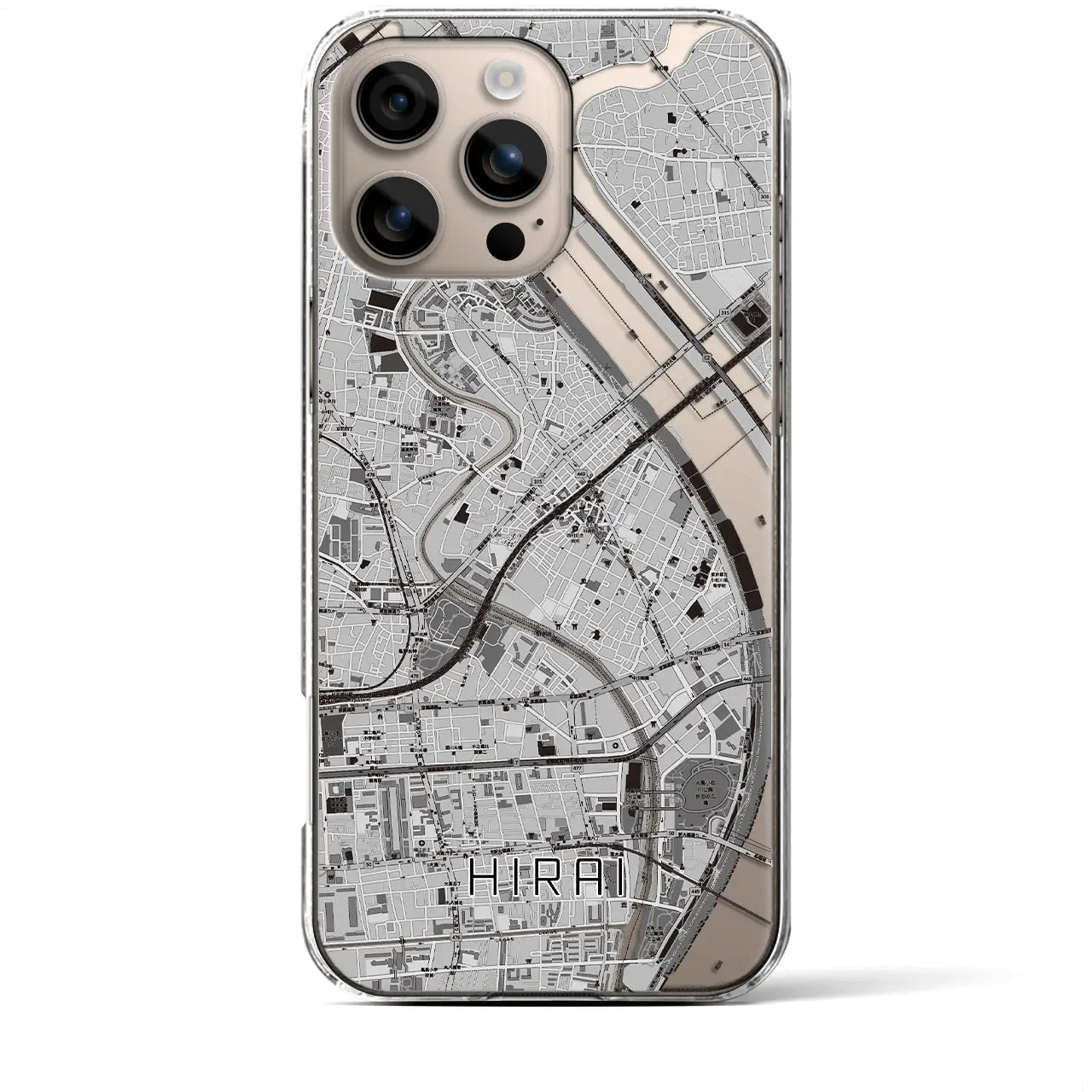 【平井(東京都)】地図柄iPhoneケース(クリアタイプ)