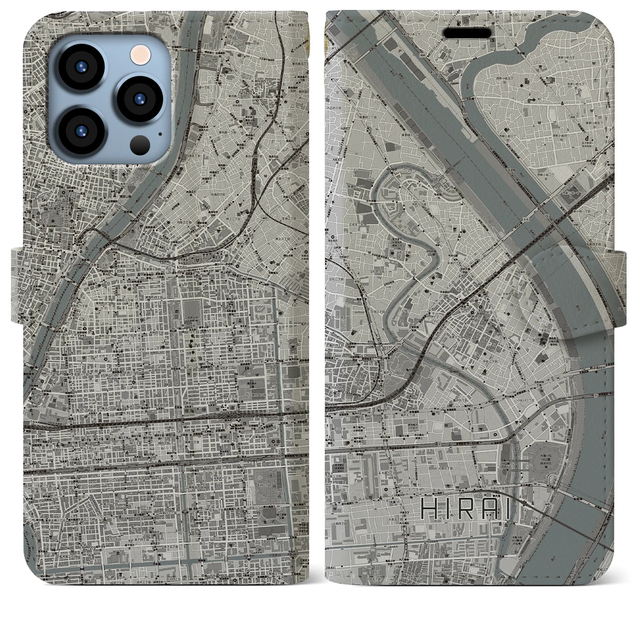 【平井(東京都)】地図柄iPhoneケース(手帳タイプ)