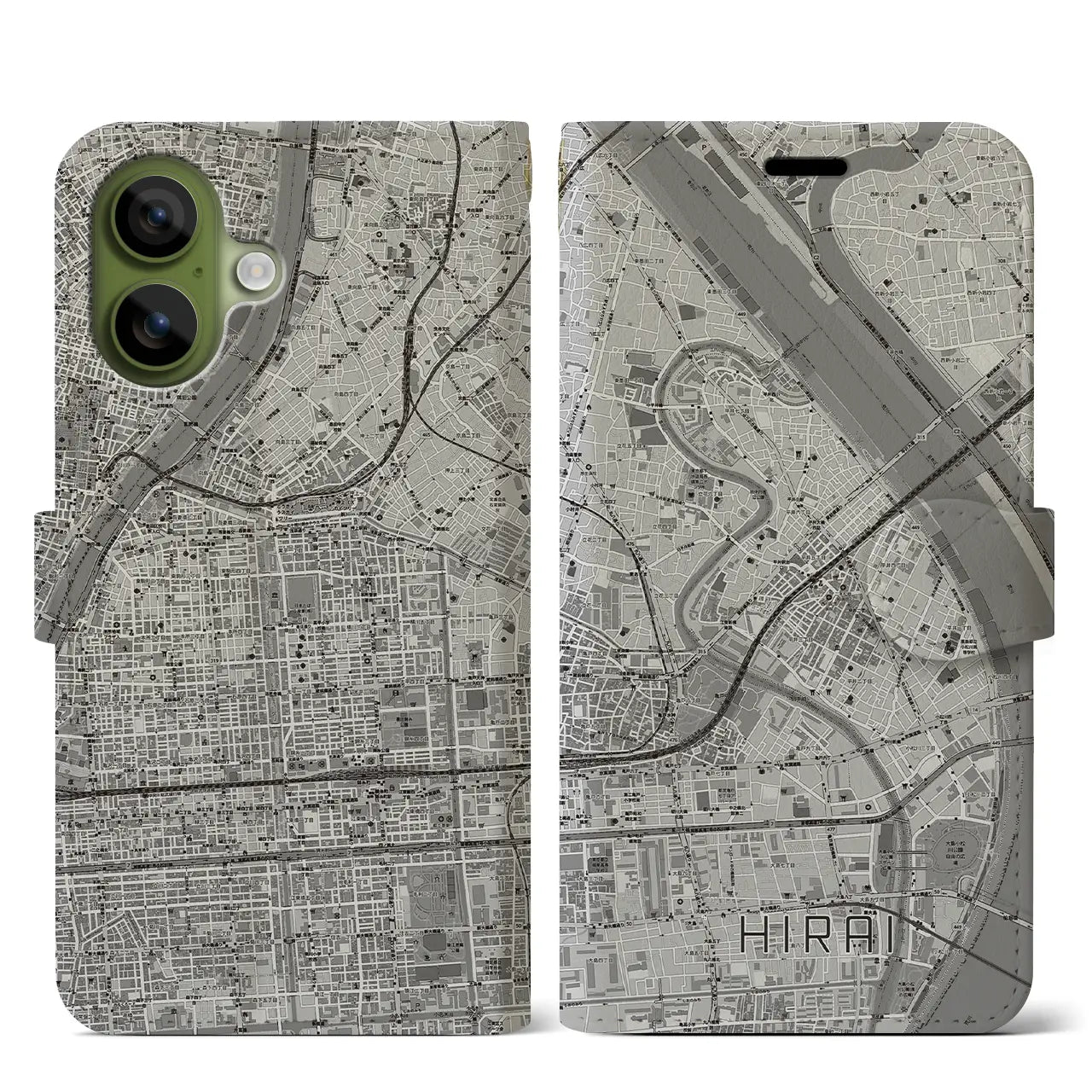 【平井(東京都)】地図柄iPhoneケース(手帳タイプ)