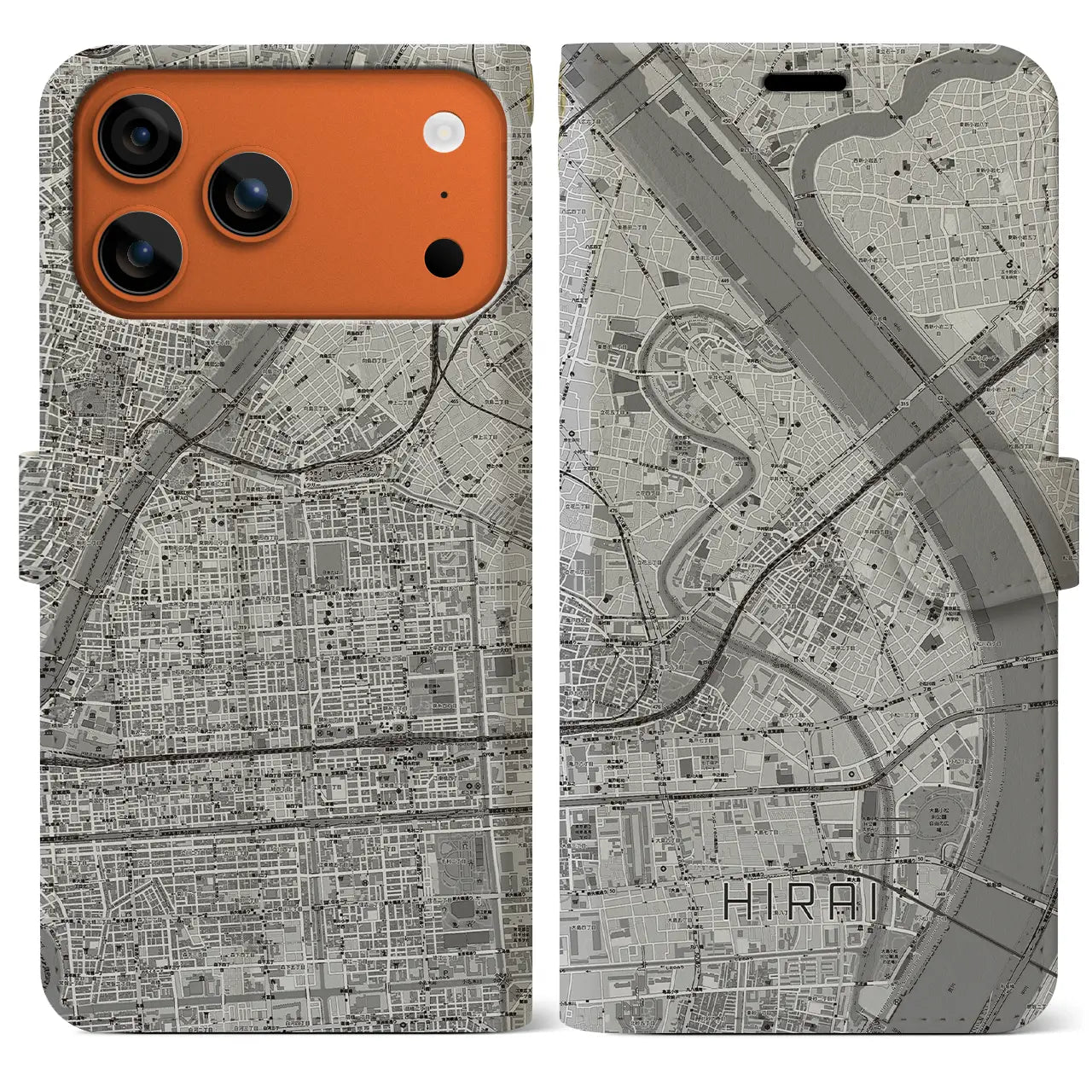 【平井(東京都)】地図柄iPhoneケース(手帳タイプ)