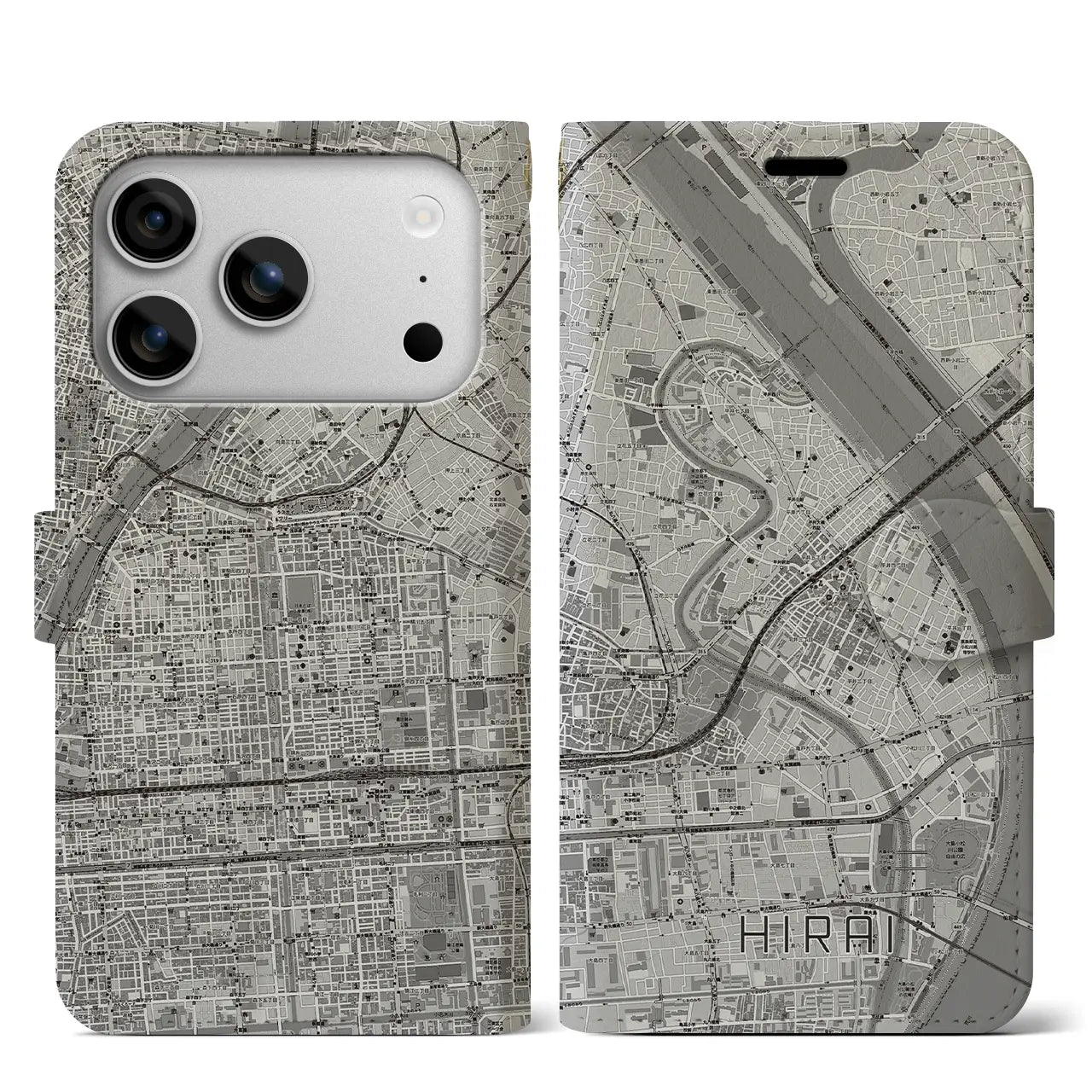 【平井(東京都)】地図柄iPhoneケース(手帳タイプ)