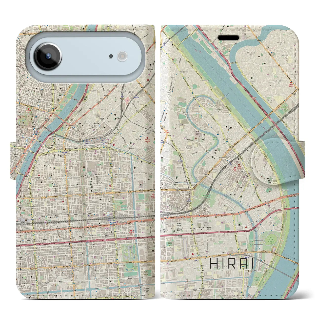 【平井(東京都)】地図柄iPhoneケース(手帳タイプ)