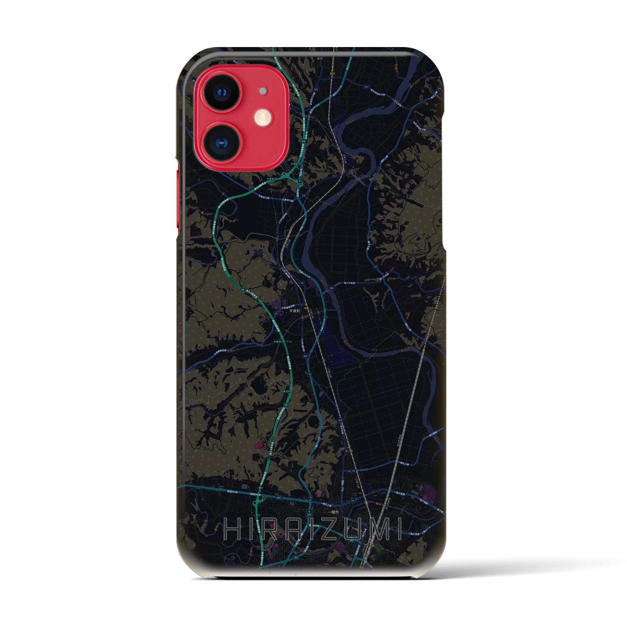 【平泉(岩手県)】地図柄iPhoneケース(バックカバータイプ)