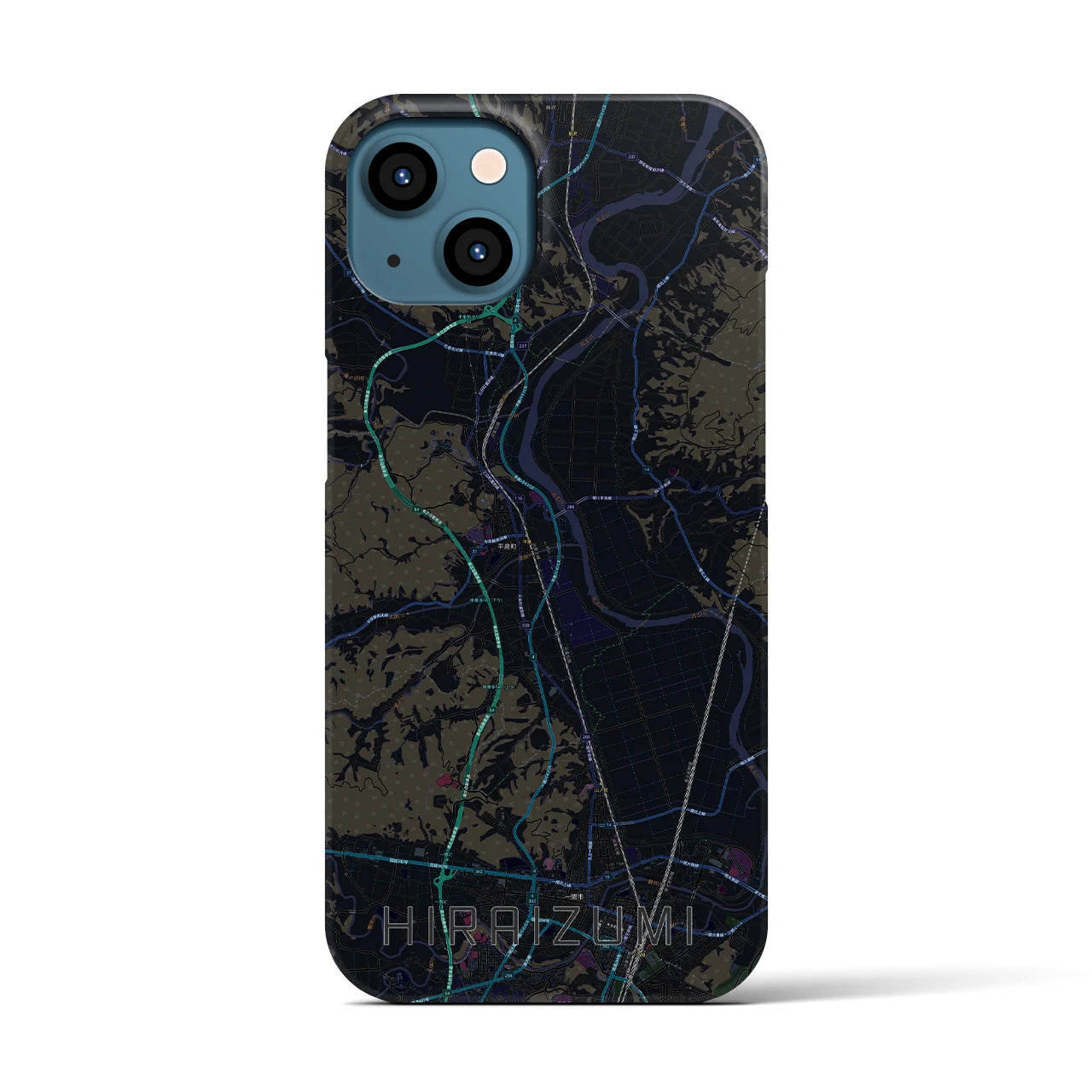 【平泉(岩手県)】地図柄iPhoneケース(バックカバータイプ)