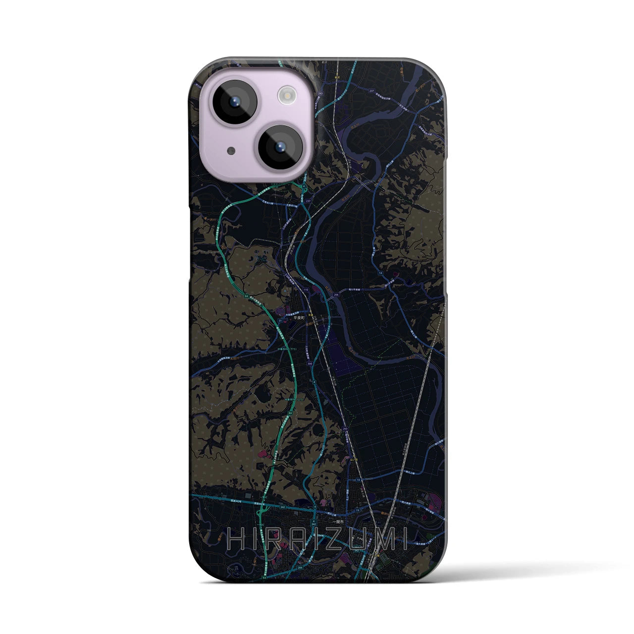 【平泉(岩手県)】地図柄iPhoneケース(バックカバータイプ)