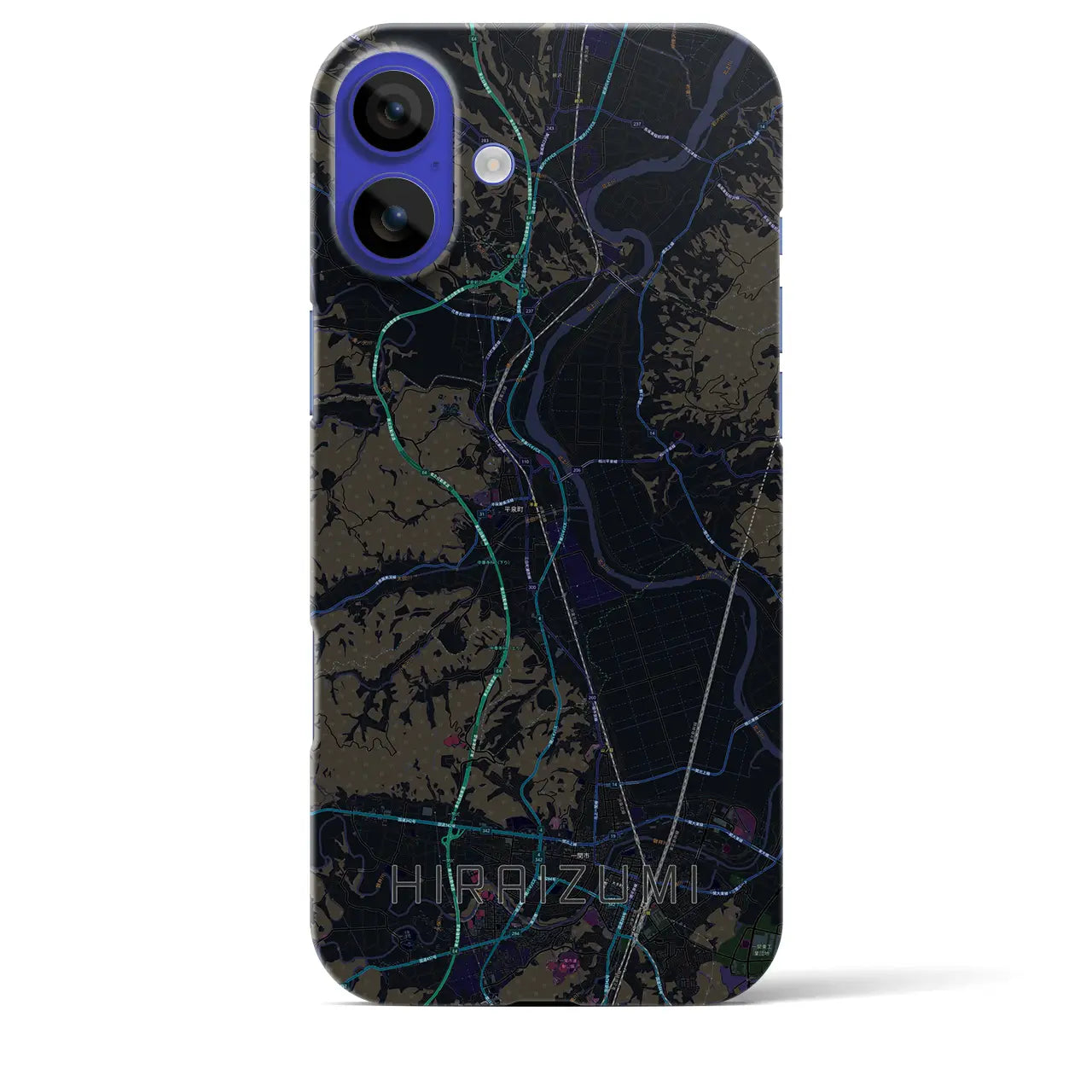 【平泉(岩手県)】地図柄iPhoneケース(バックカバータイプ)