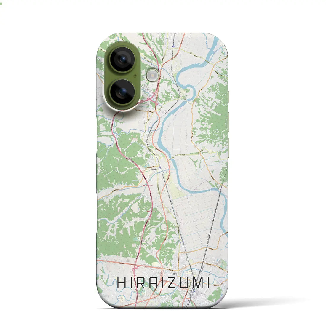 【平泉(岩手県)】地図柄iPhoneケース(バックカバータイプ)ナチュラル・iPhone 17 Pro Max 用