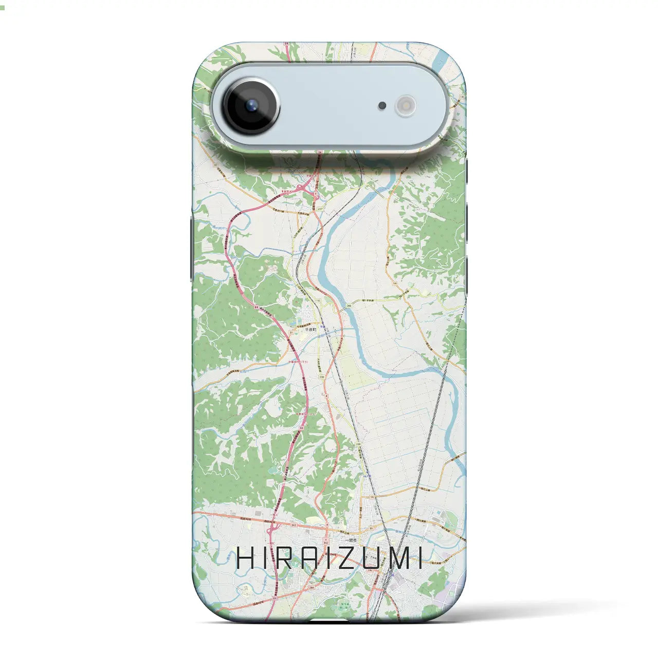 【平泉(岩手県)】地図柄iPhoneケース(バックカバータイプ)ブラック・iPhone 17 Pro Max 用