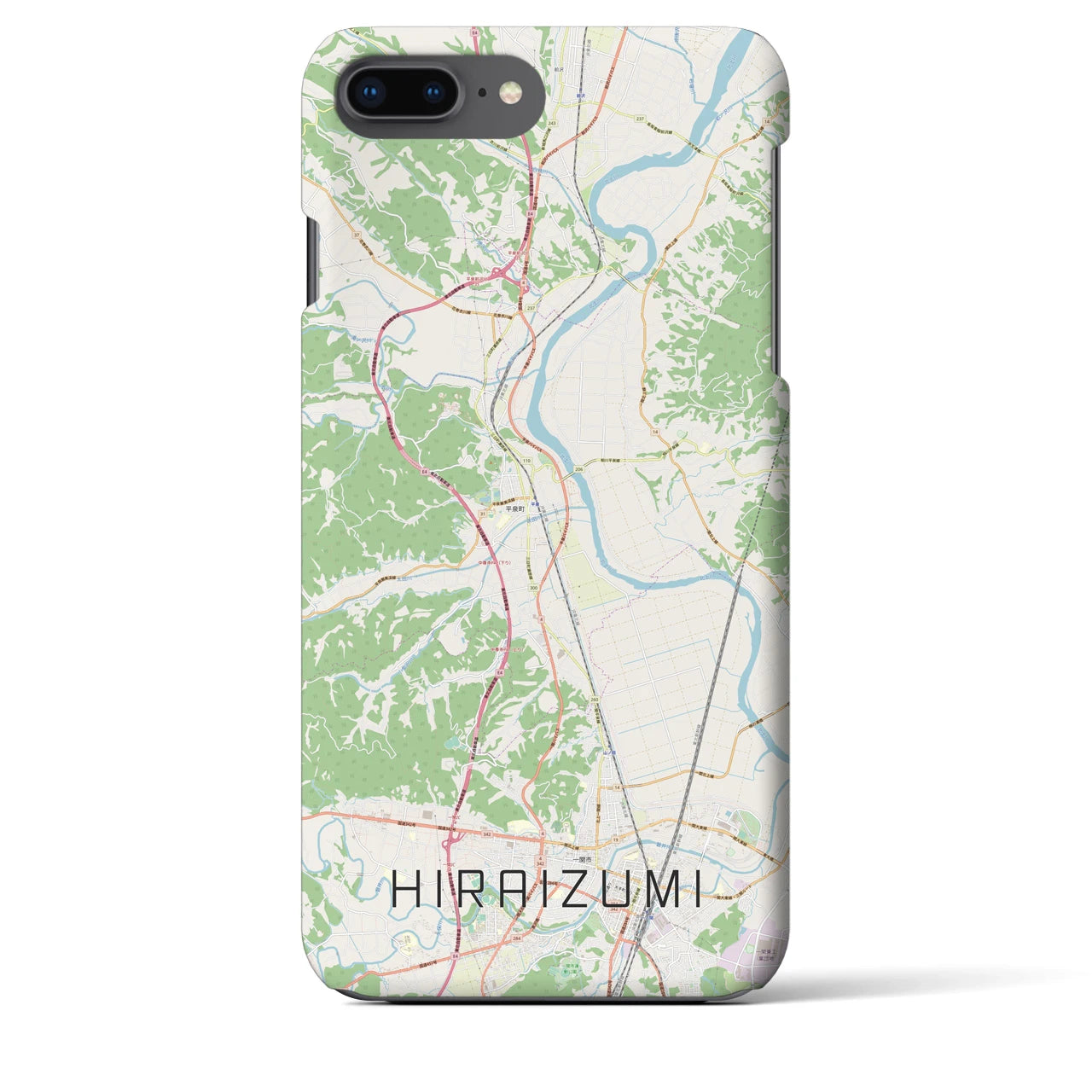 【平泉(岩手県)】地図柄iPhoneケース(バックカバータイプ)