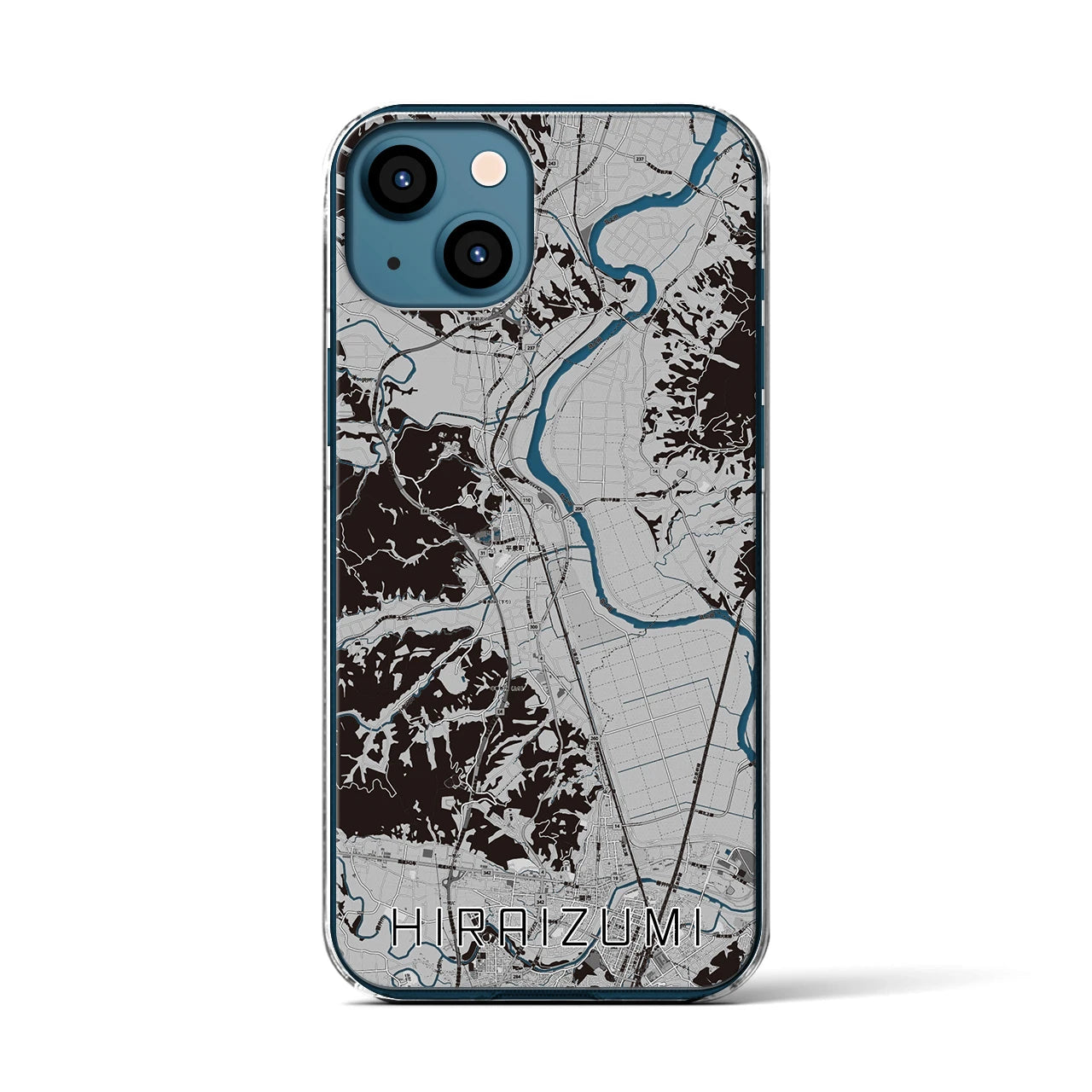 【平泉(岩手県)】地図柄iPhoneケース(クリアタイプ)