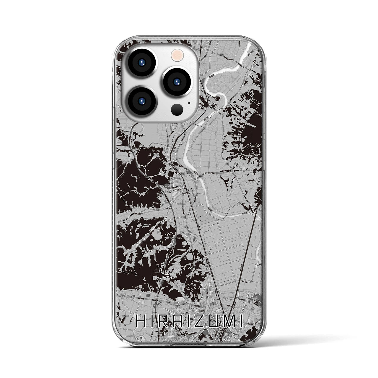 【平泉(岩手県)】地図柄iPhoneケース(クリアタイプ)