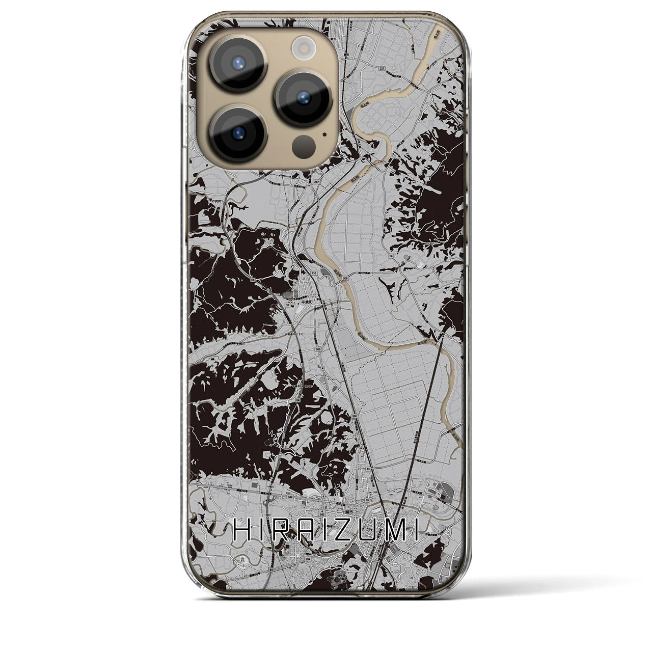 【平泉(岩手県)】地図柄iPhoneケース(クリアタイプ)