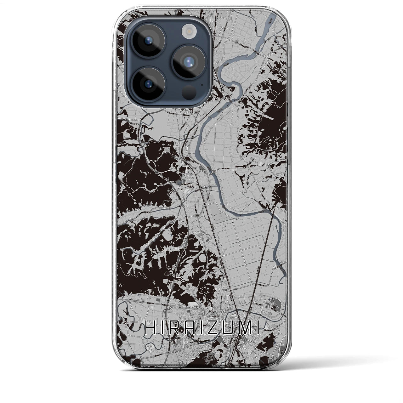 【平泉(岩手県)】地図柄iPhoneケース(クリアタイプ)