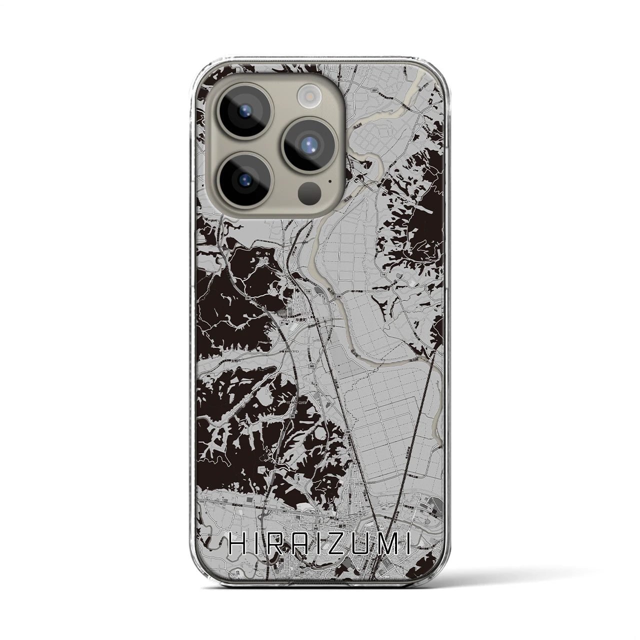 【平泉(岩手県)】地図柄iPhoneケース(クリアタイプ)