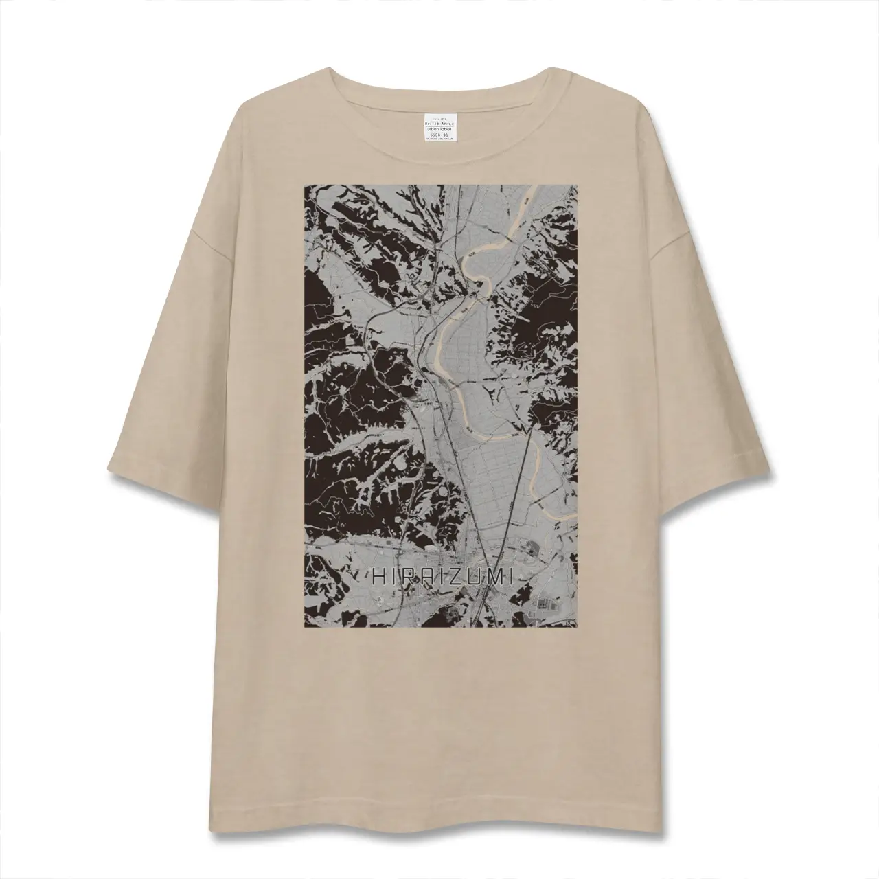 【平泉(岩手県)】地図柄ビッグシルエットTシャツ