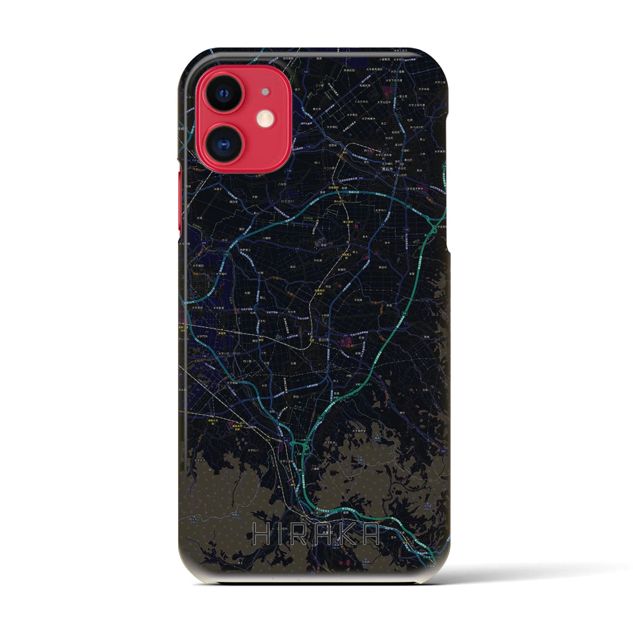 【平賀(青森県)】地図柄iPhoneケース(バックカバータイプ)