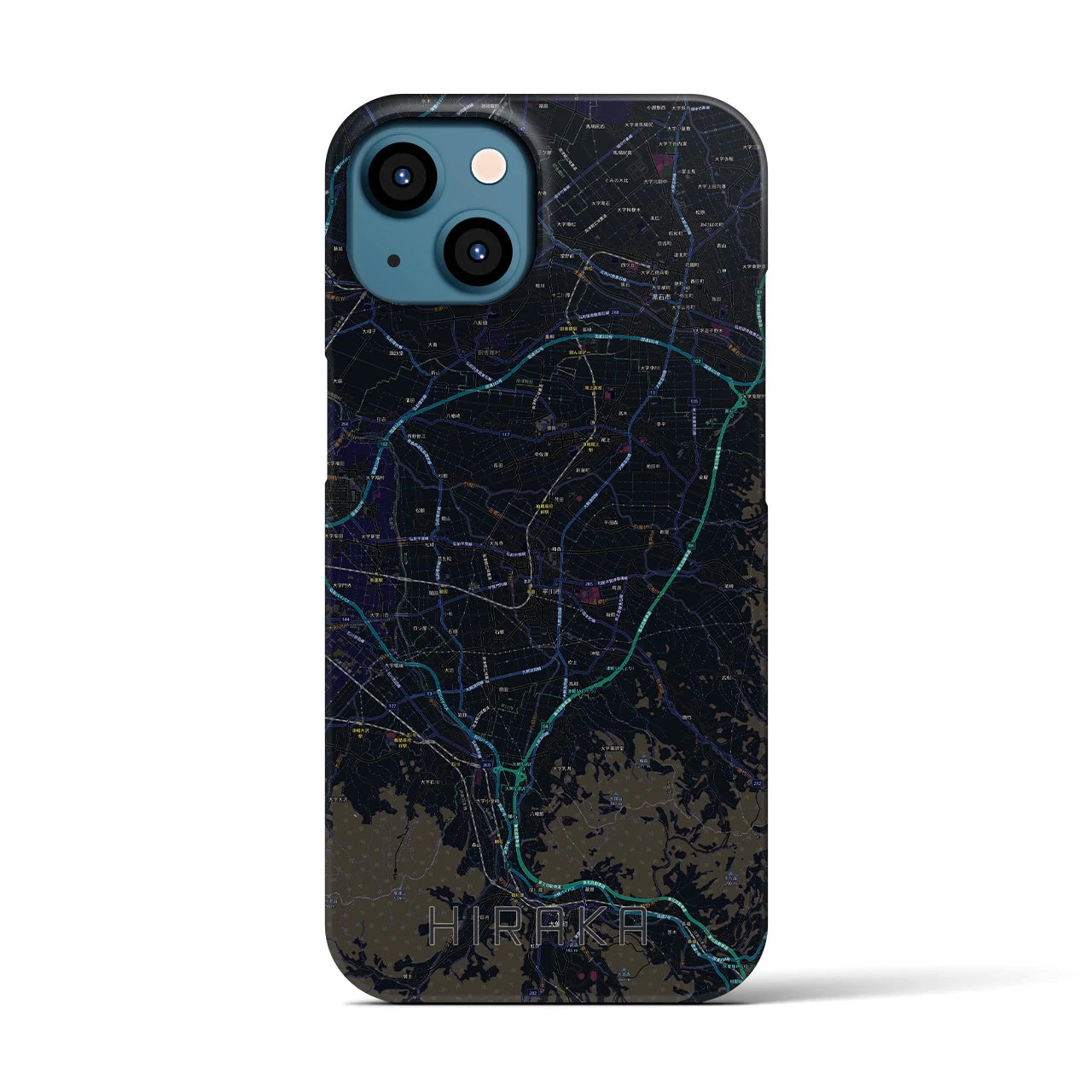 【平賀(青森県)】地図柄iPhoneケース(バックカバータイプ)