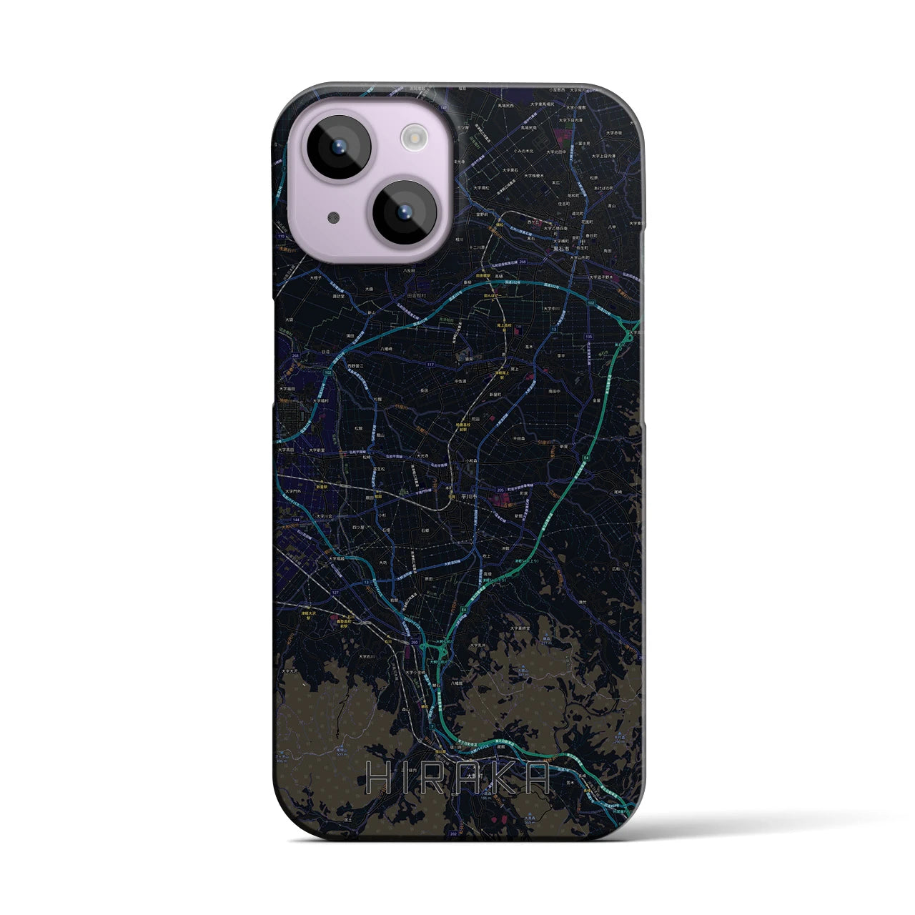 【平賀(青森県)】地図柄iPhoneケース(バックカバータイプ)