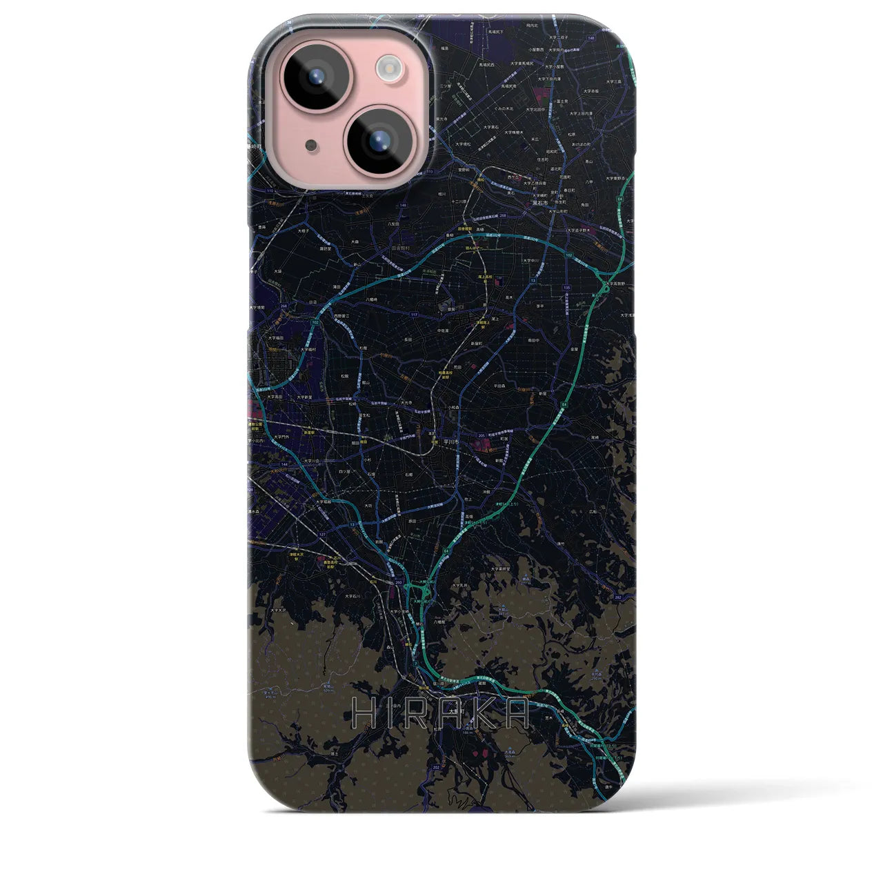 【平賀(青森県)】地図柄iPhoneケース(バックカバータイプ)