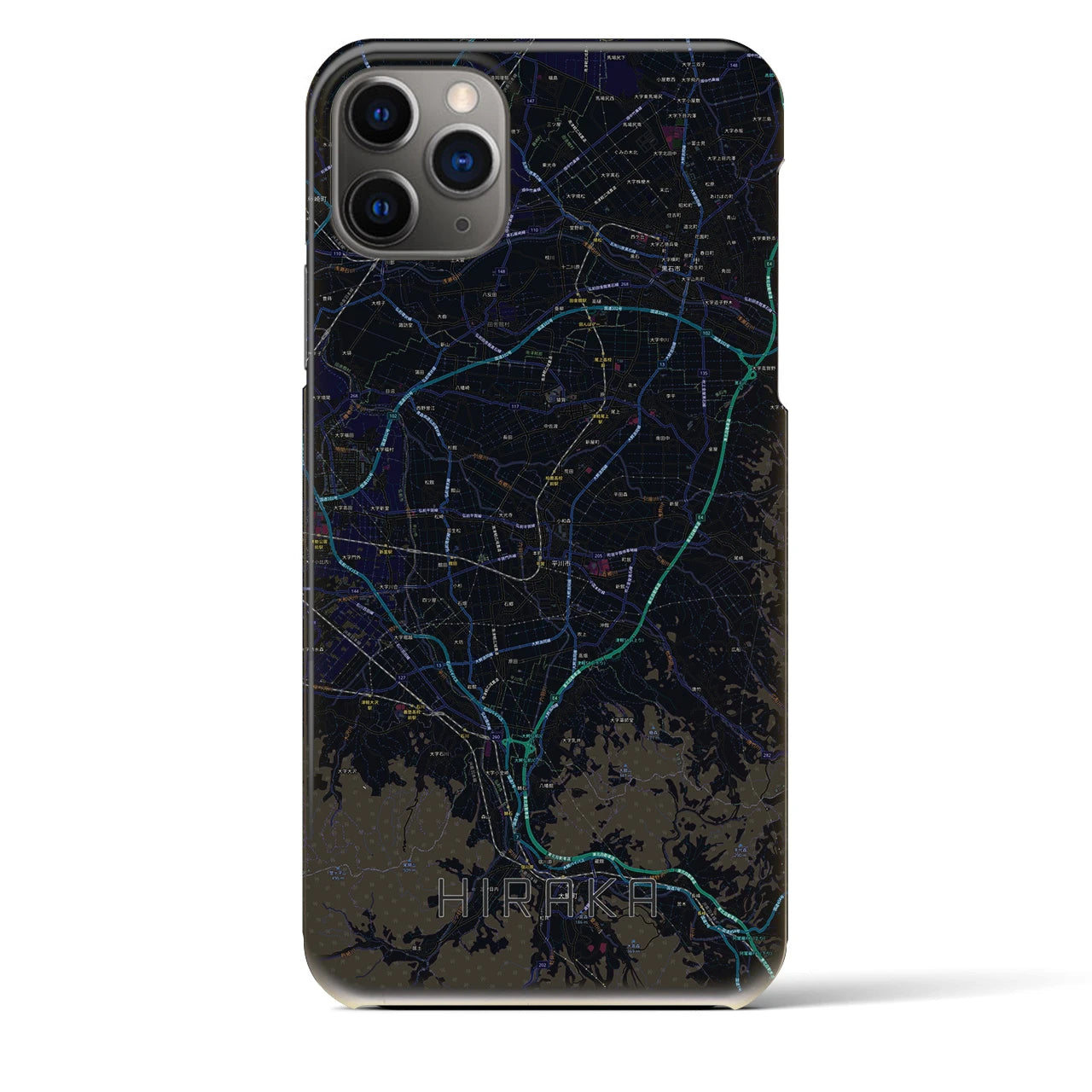 【平賀(青森県)】地図柄iPhoneケース(バックカバータイプ)