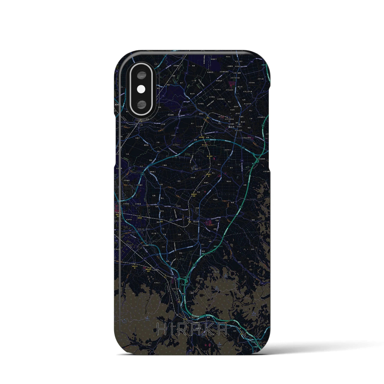 【平賀(青森県)】地図柄iPhoneケース(バックカバータイプ)