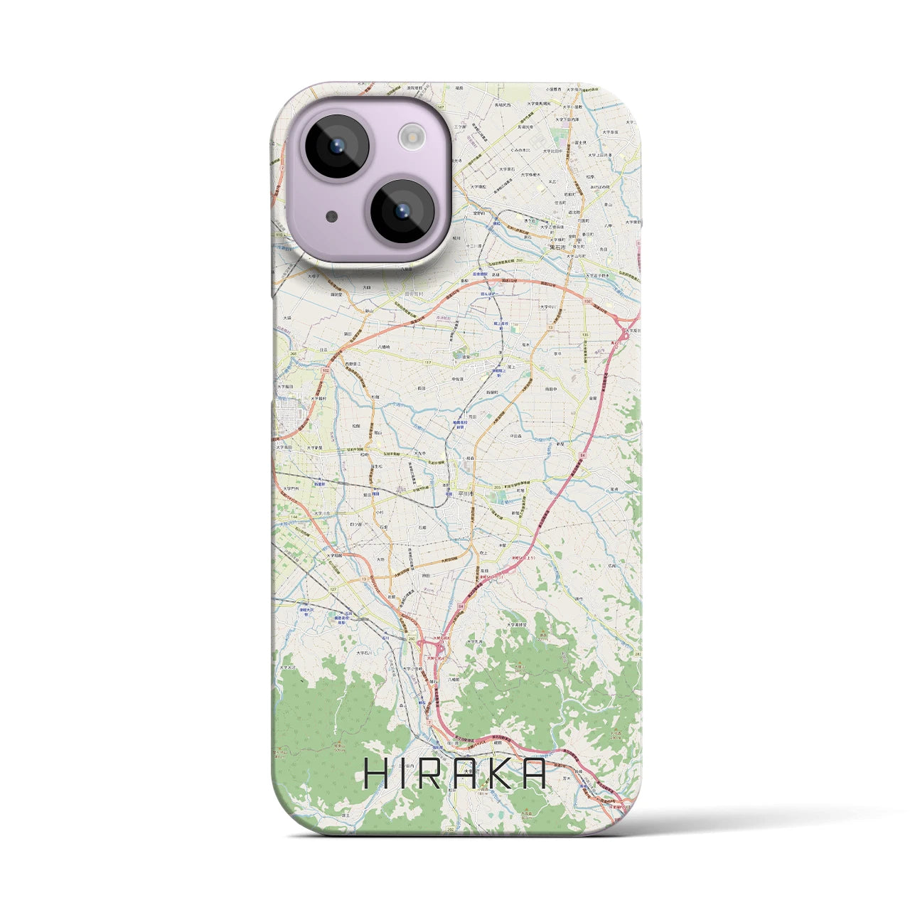 【平賀(青森県)】地図柄iPhoneケース(バックカバータイプ)