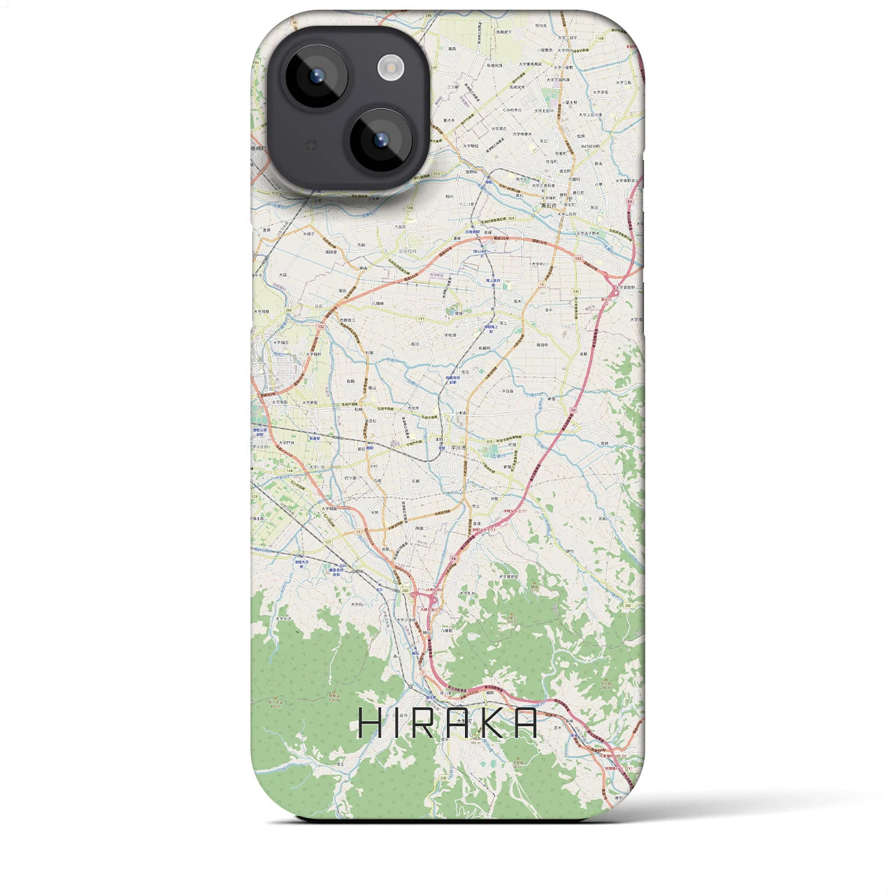 【平賀(青森県)】地図柄iPhoneケース(バックカバータイプ)