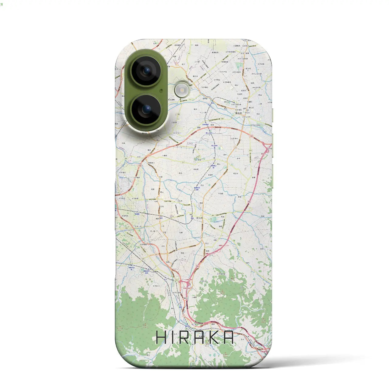 【平賀(青森県)】地図柄iPhoneケース(バックカバータイプ)ブラック・iPhone 17 Pro Max 用