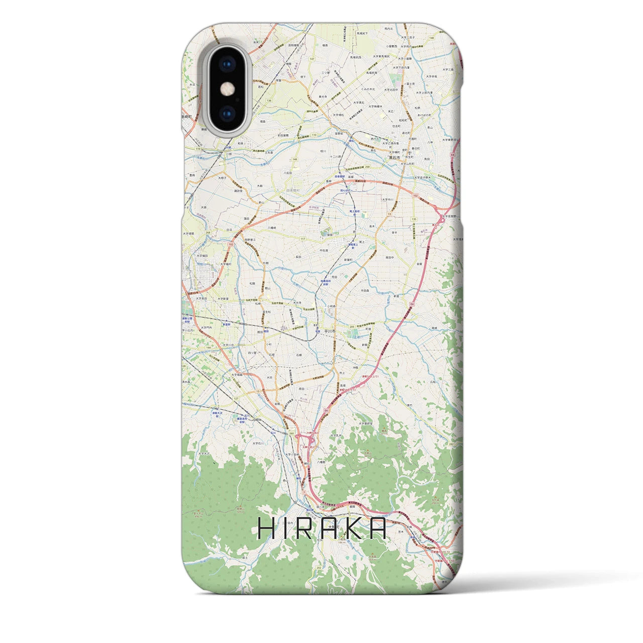 【平賀(青森県)】地図柄iPhoneケース(バックカバータイプ)