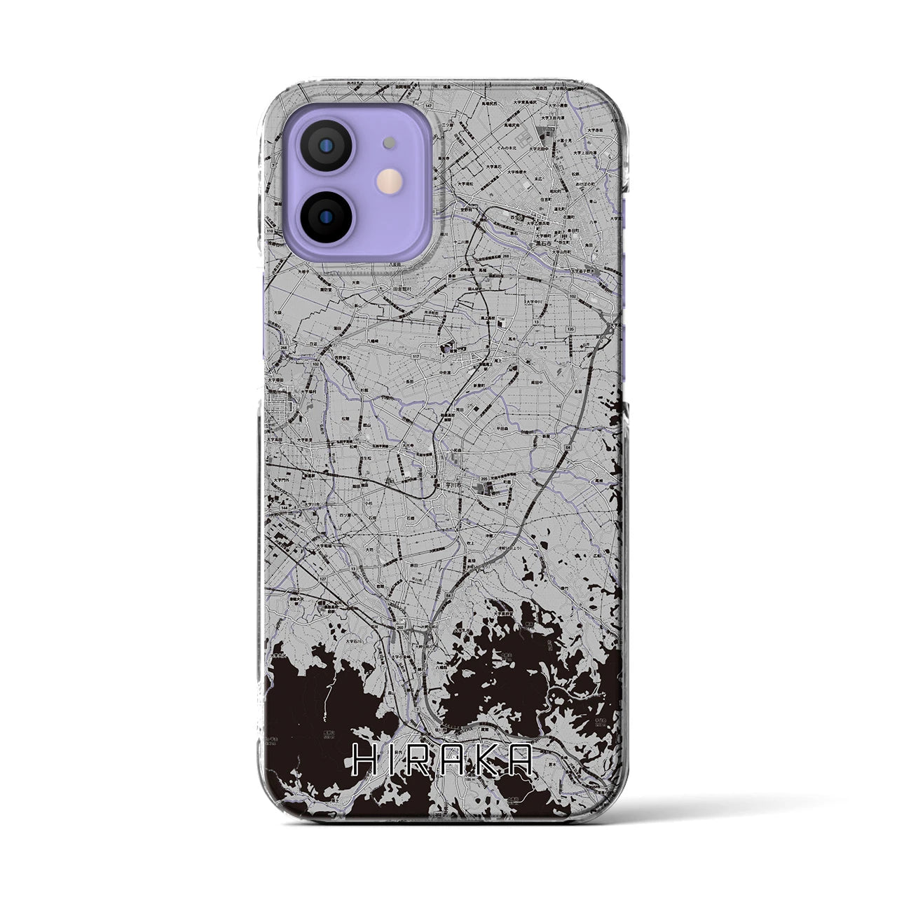 【平賀(青森県)】地図柄iPhoneケース(クリアタイプ)