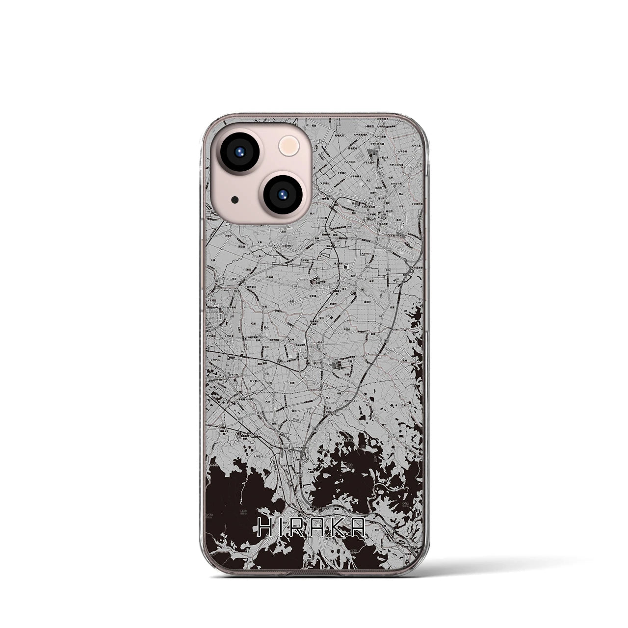 【平賀(青森県)】地図柄iPhoneケース(クリアタイプ)