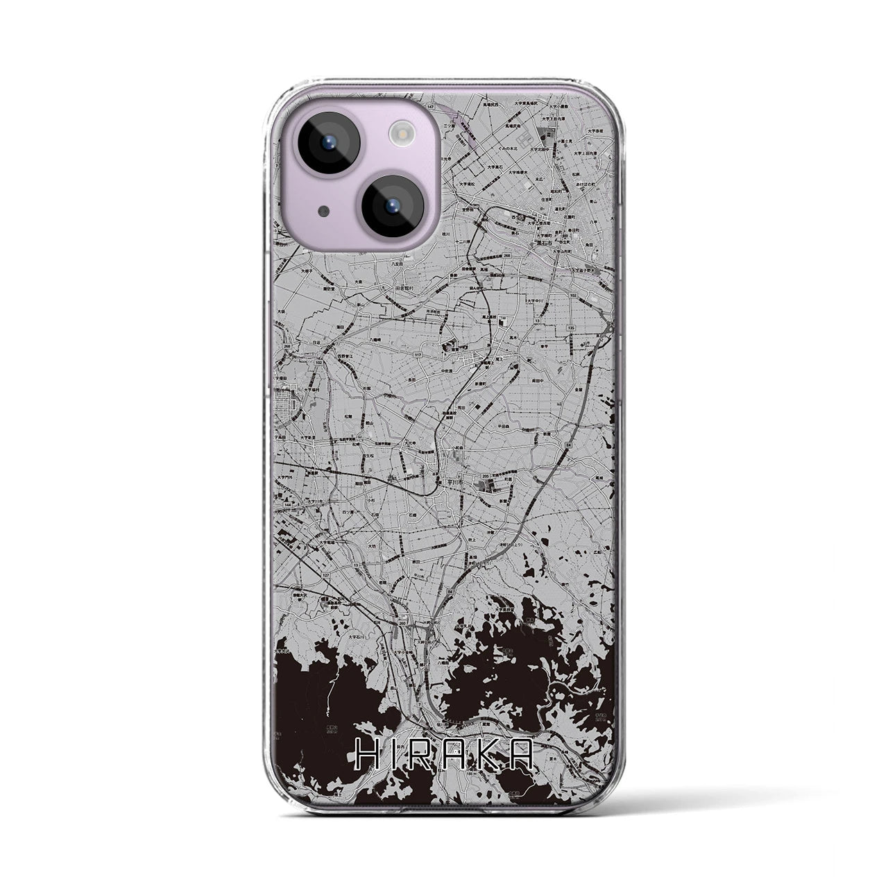 【平賀(青森県)】地図柄iPhoneケース(クリアタイプ)