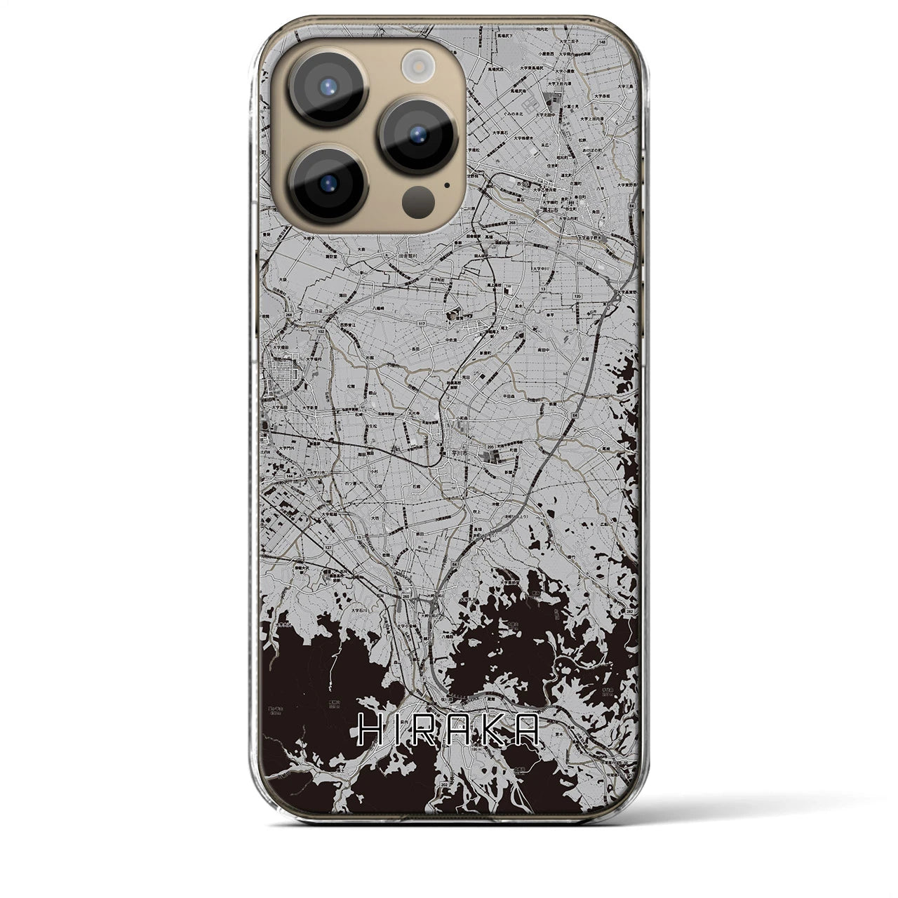 【平賀(青森県)】地図柄iPhoneケース(クリアタイプ)