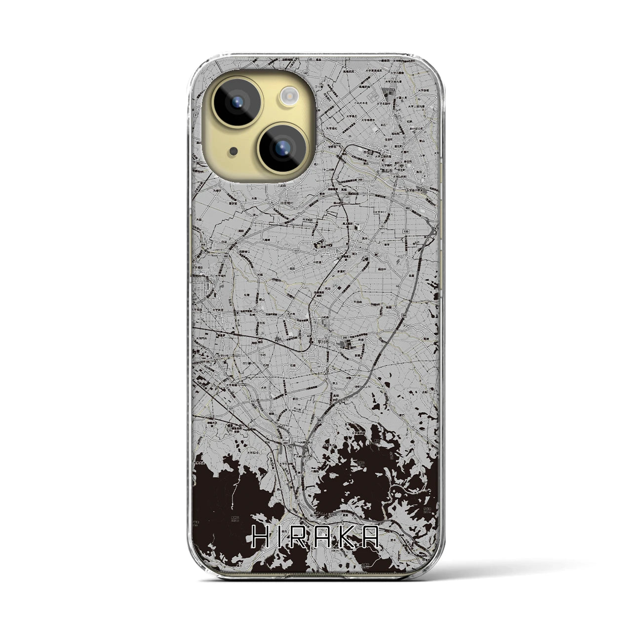 【平賀(青森県)】地図柄iPhoneケース(クリアタイプ)