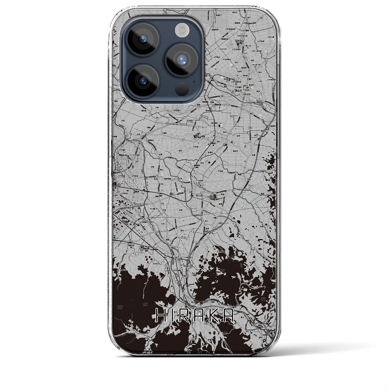 【平賀(青森県)】地図柄iPhoneケース(クリアタイプ)